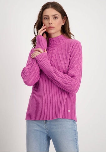 Monari Stehkragenpullover »Pullover Zopfmix« ...