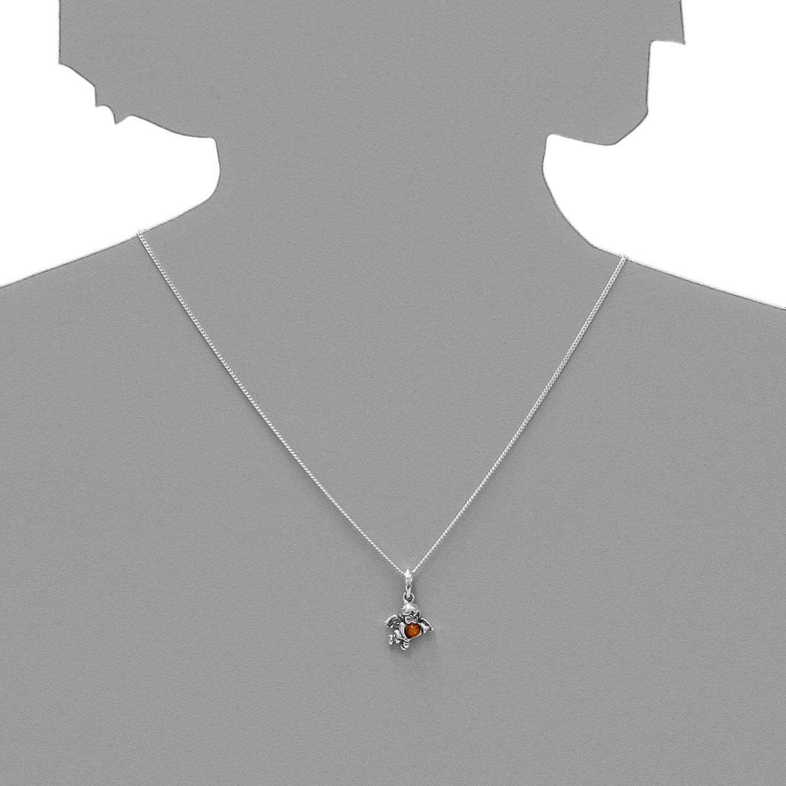 OSTSEE-SCHMUCK Kette mit Anhänger »- Engel - Silber 925/000 - Bernstein«