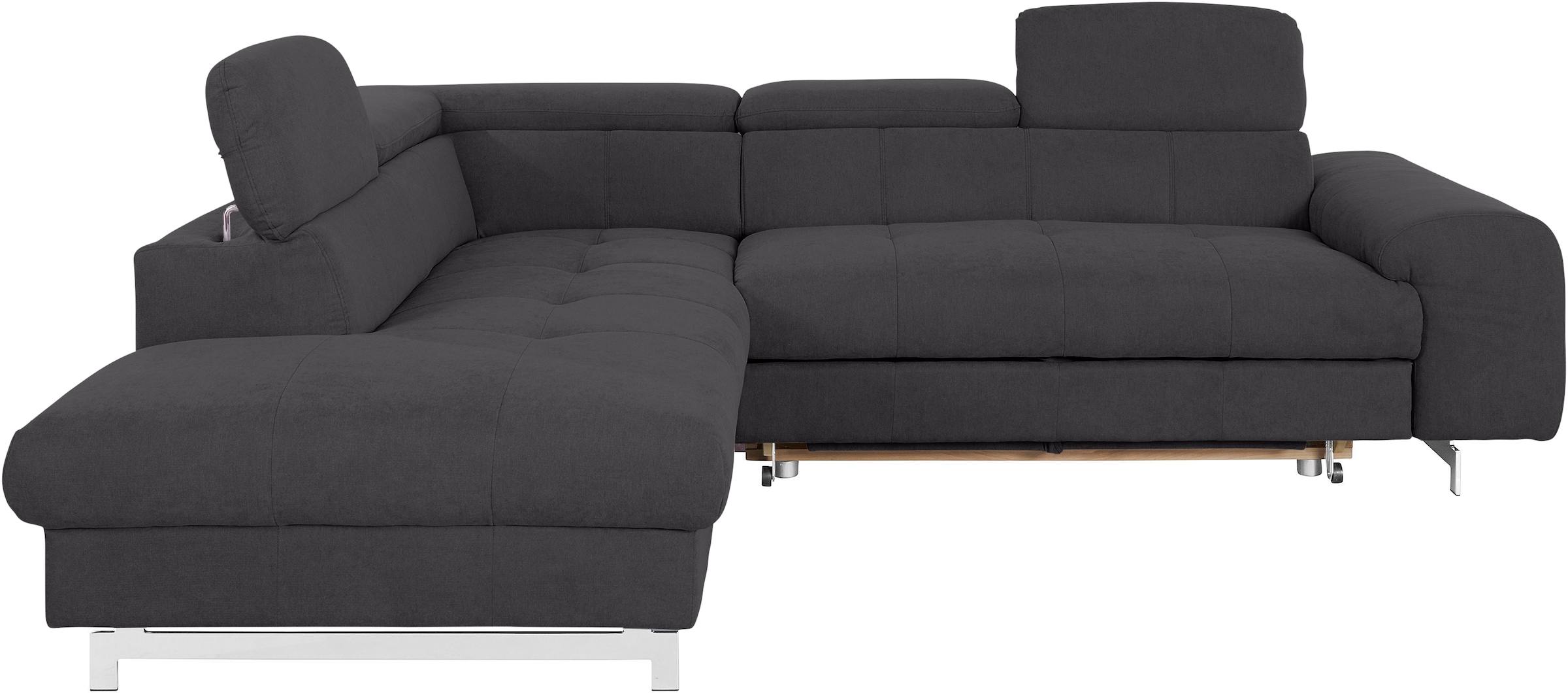 COTTA Ecksofa »Chef L-Form«, mit Kopfteilverstellung, edle Metallkufen, wahlweise mit Bettfunktion