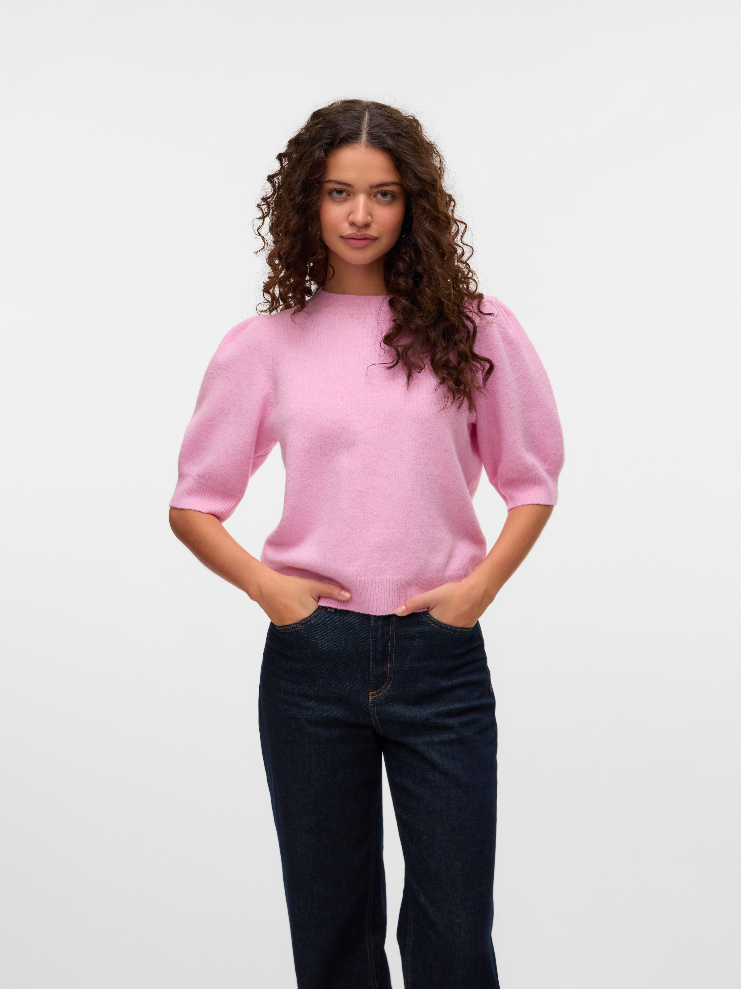 Vero Moda Kurzarmpullover »VMDOFFY 2/4 O-NECK PULLOVER GA NOOS«, mit leichten Puffärmeln