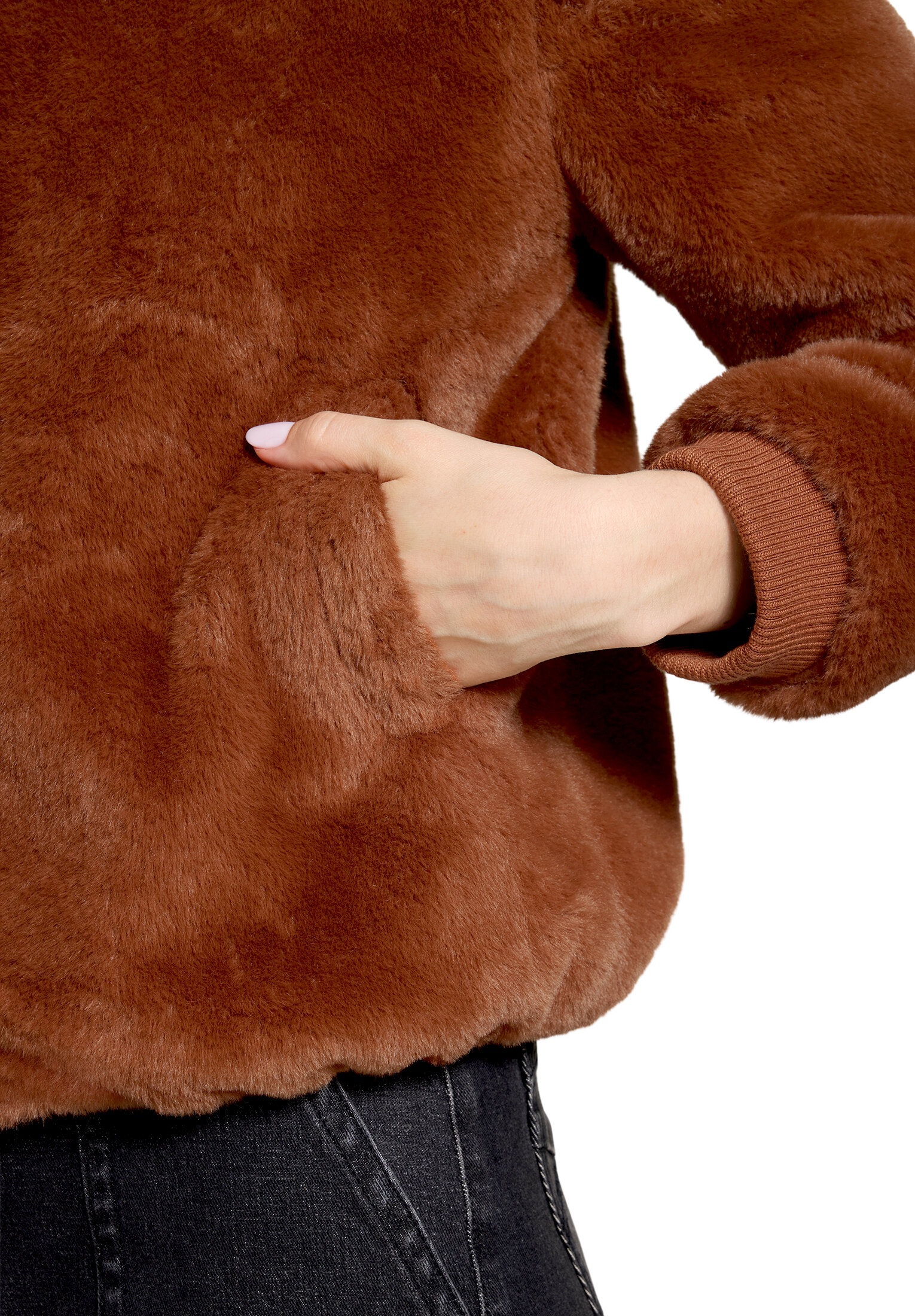 Betty&Co Fellimitatjacke »Damen mit Taschen«