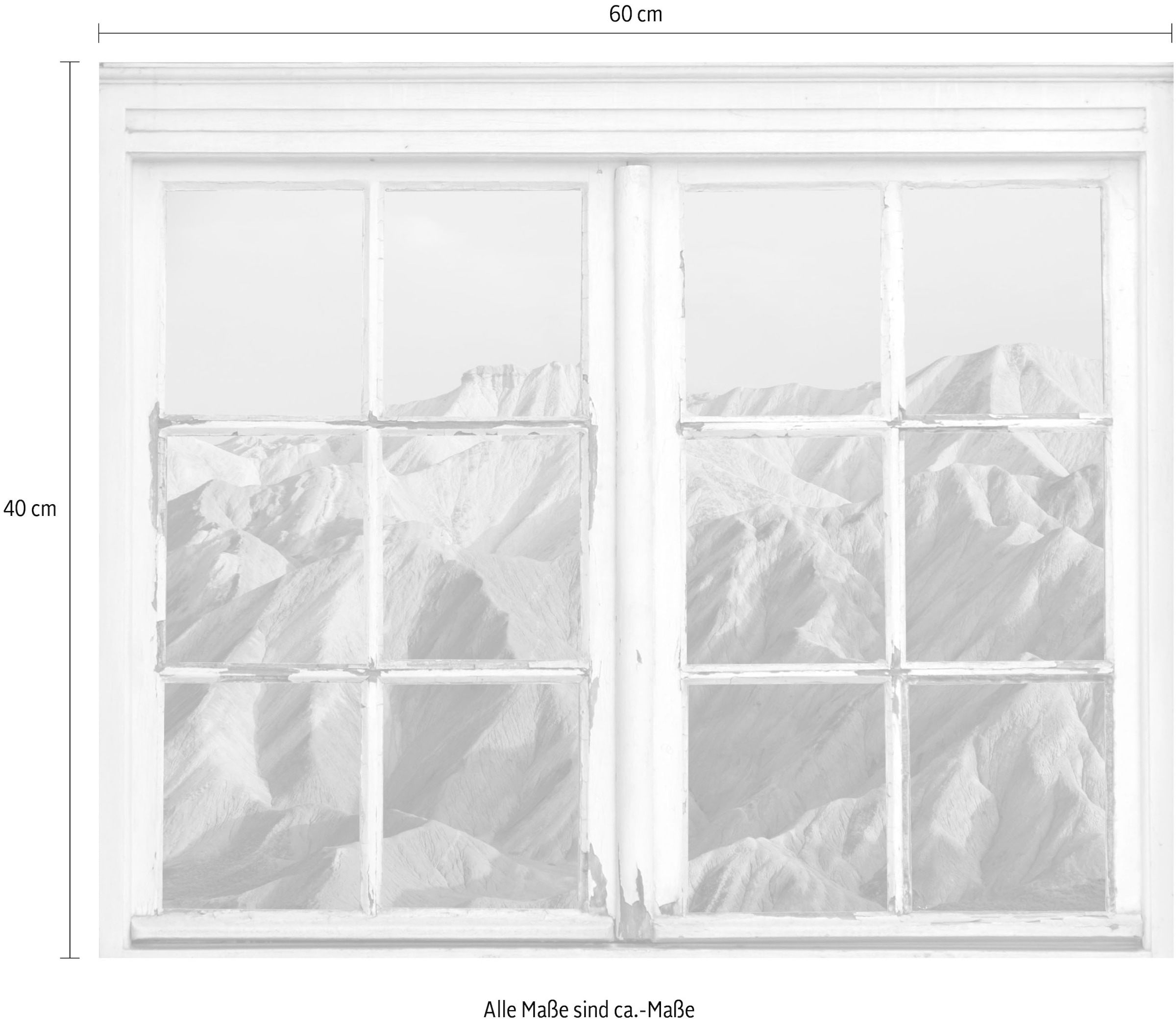 queence Wandsticker »Berge«, Wandsticker, Wandbild, selbstklebend, 3D, Fenster