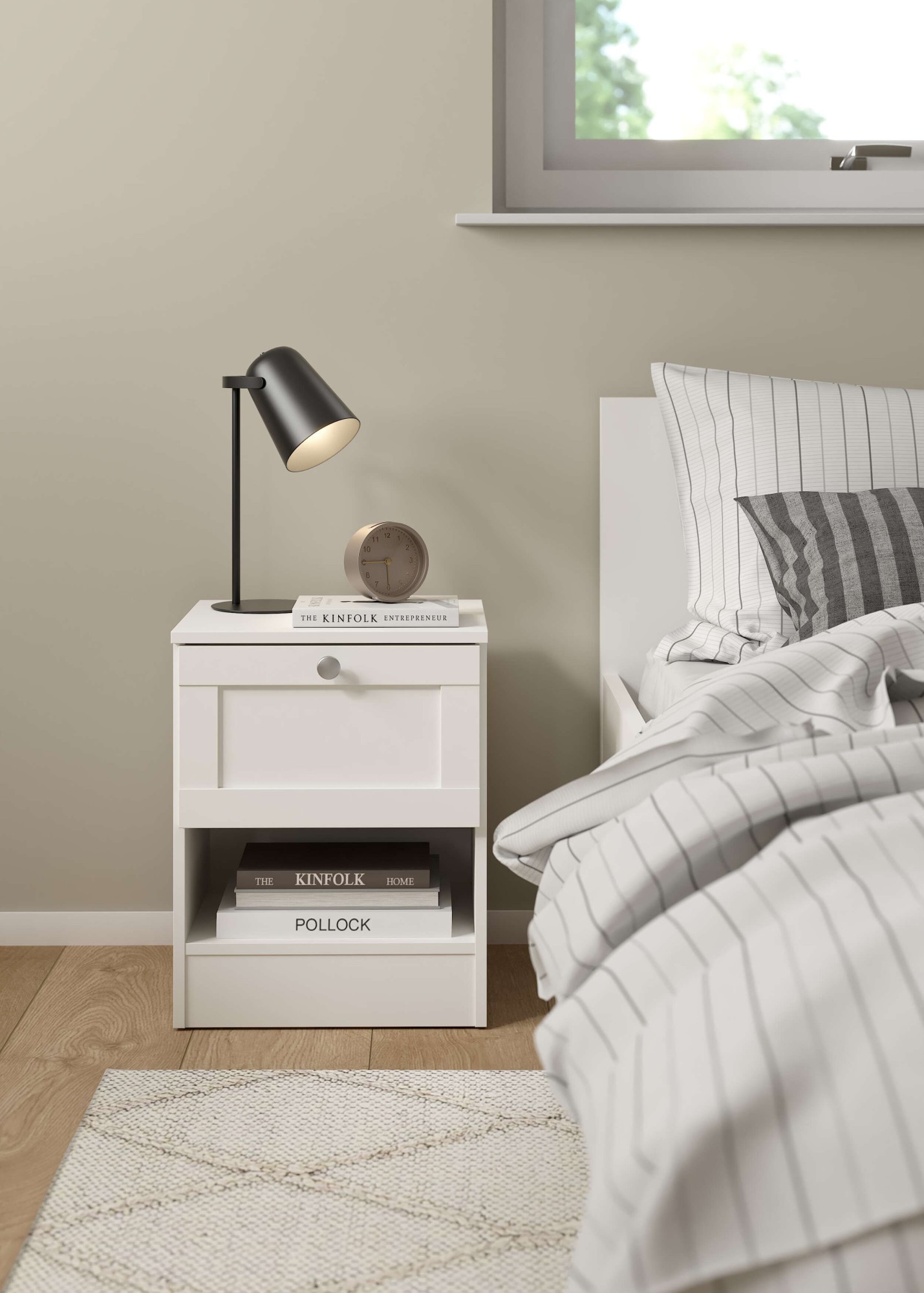 Home affaire Nachtkommode »Billund, Nachttisch, mit 1 Schublade« Modernes, elegantes Design und verschiedene Größen & Varianten