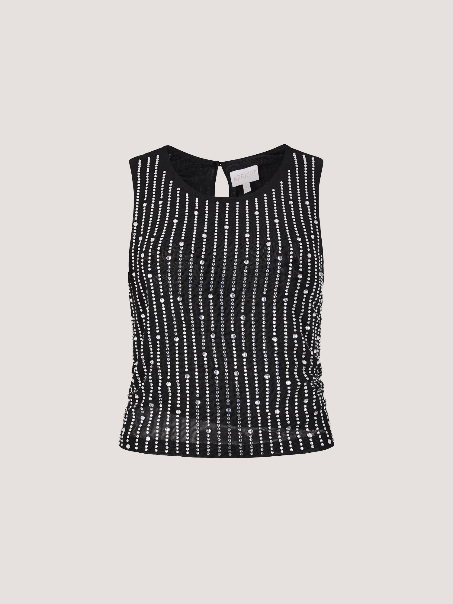 Apricot Crop-Top »Top aus Mesh« mit Strasssteinen