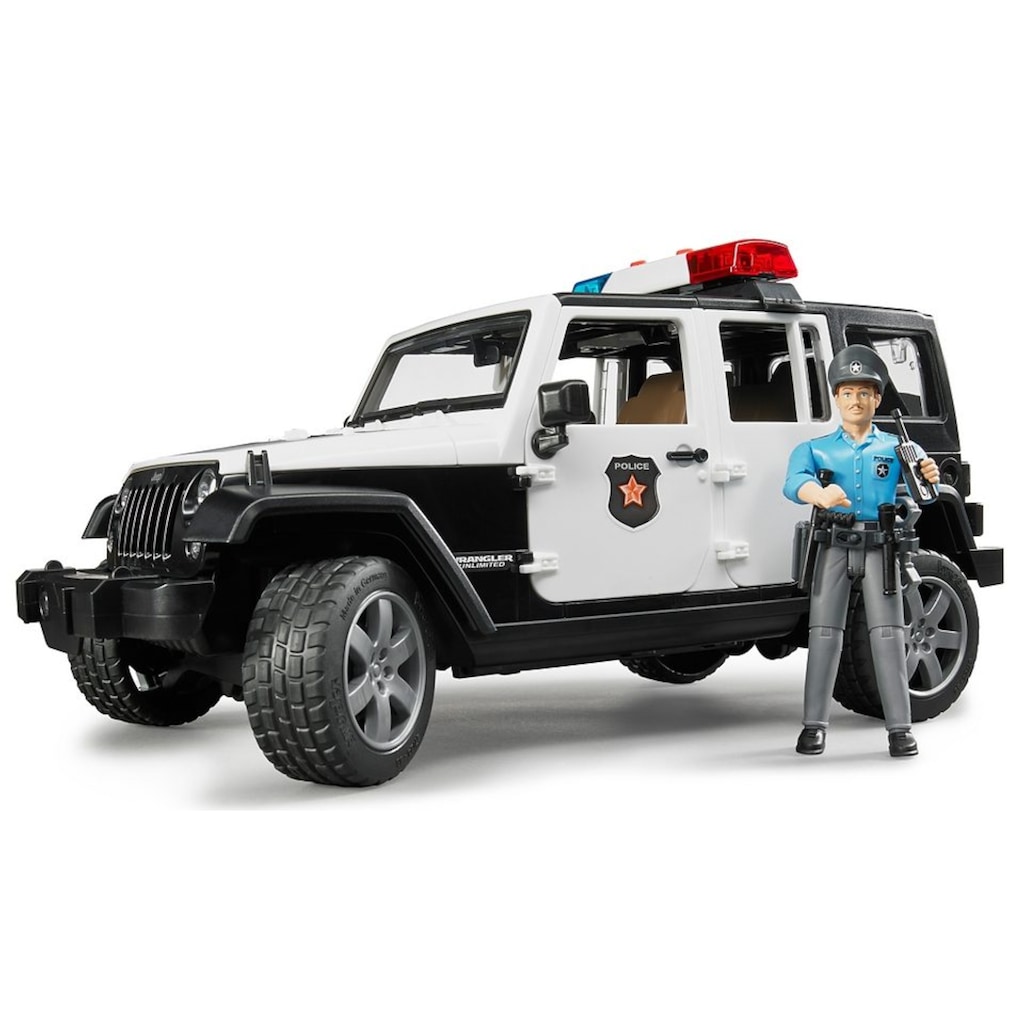 Bruder® Spielzeug-Polizei »Jeep Wrangler Polizeifahrzeug und Polizist«, (Set, 2 tlg.)