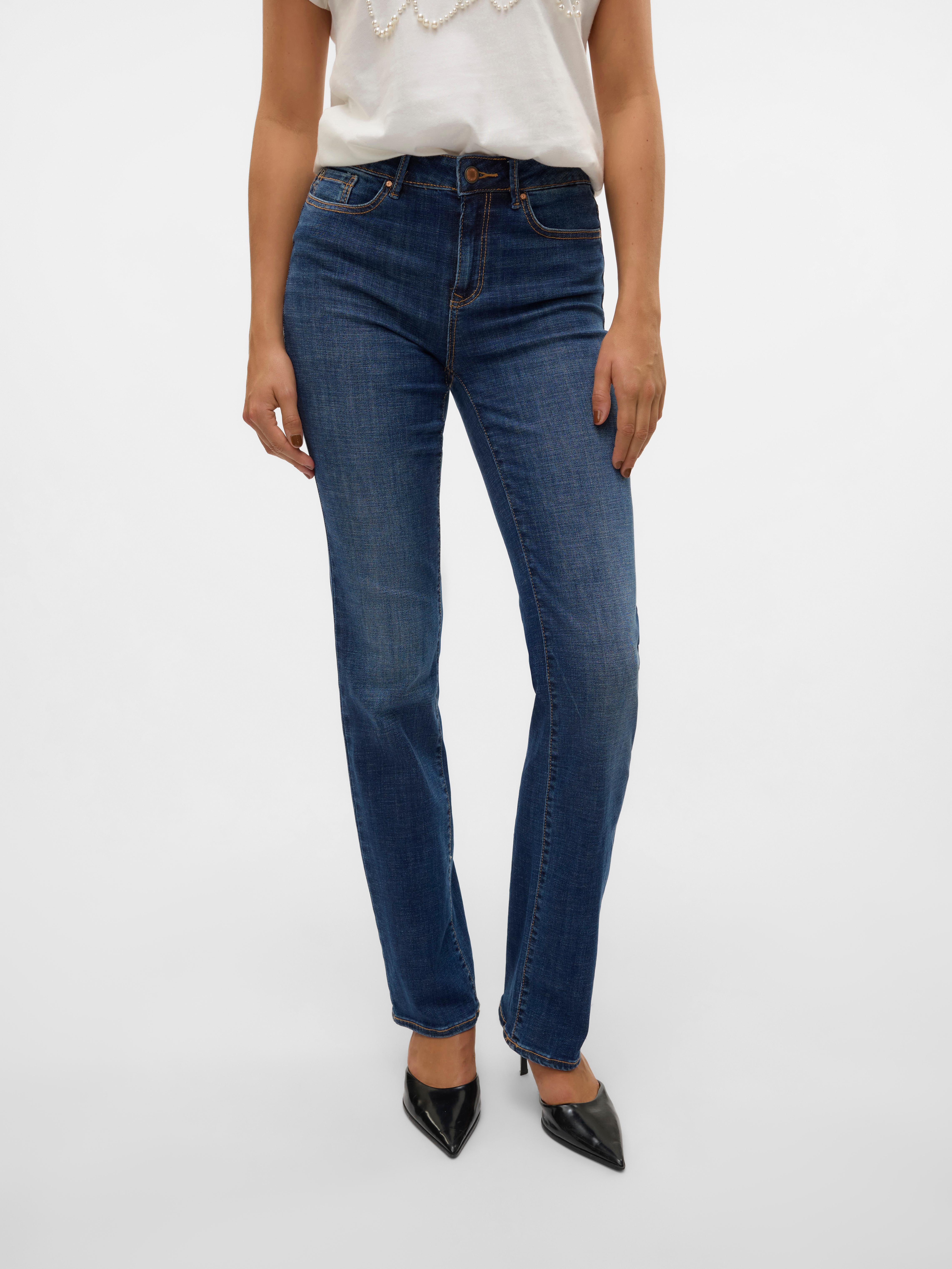 Vero Moda 1100000002199 "VMFLASH MR STRAIGHT JEANS LI3300 GA NOOS" Baumwollmischung mit Stretch, regular waist, straight fit