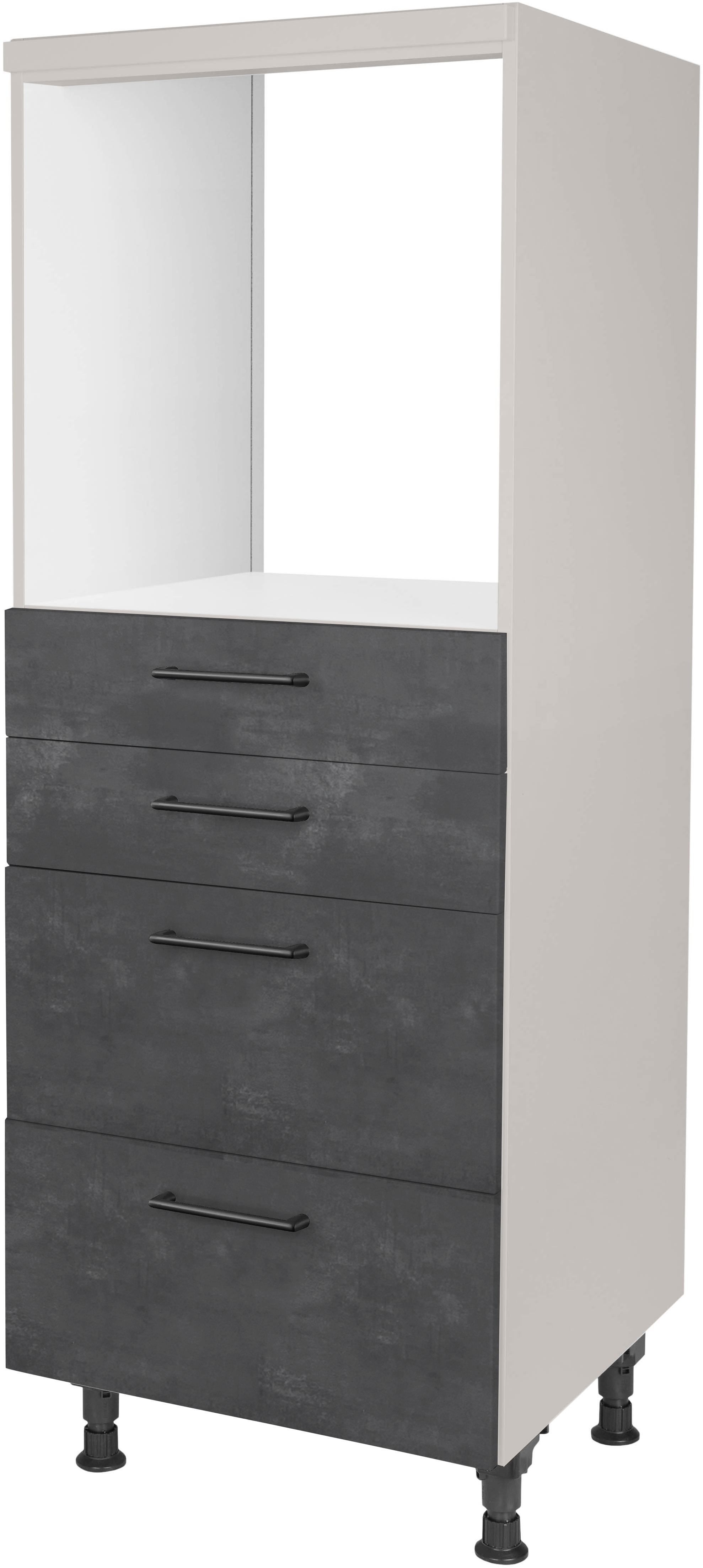 nobilia Herdumbauschrank ""MIAMI", mit Schubkästen und Auszügen," vormontiert, Breite/Höhe: 60/167,8 cm