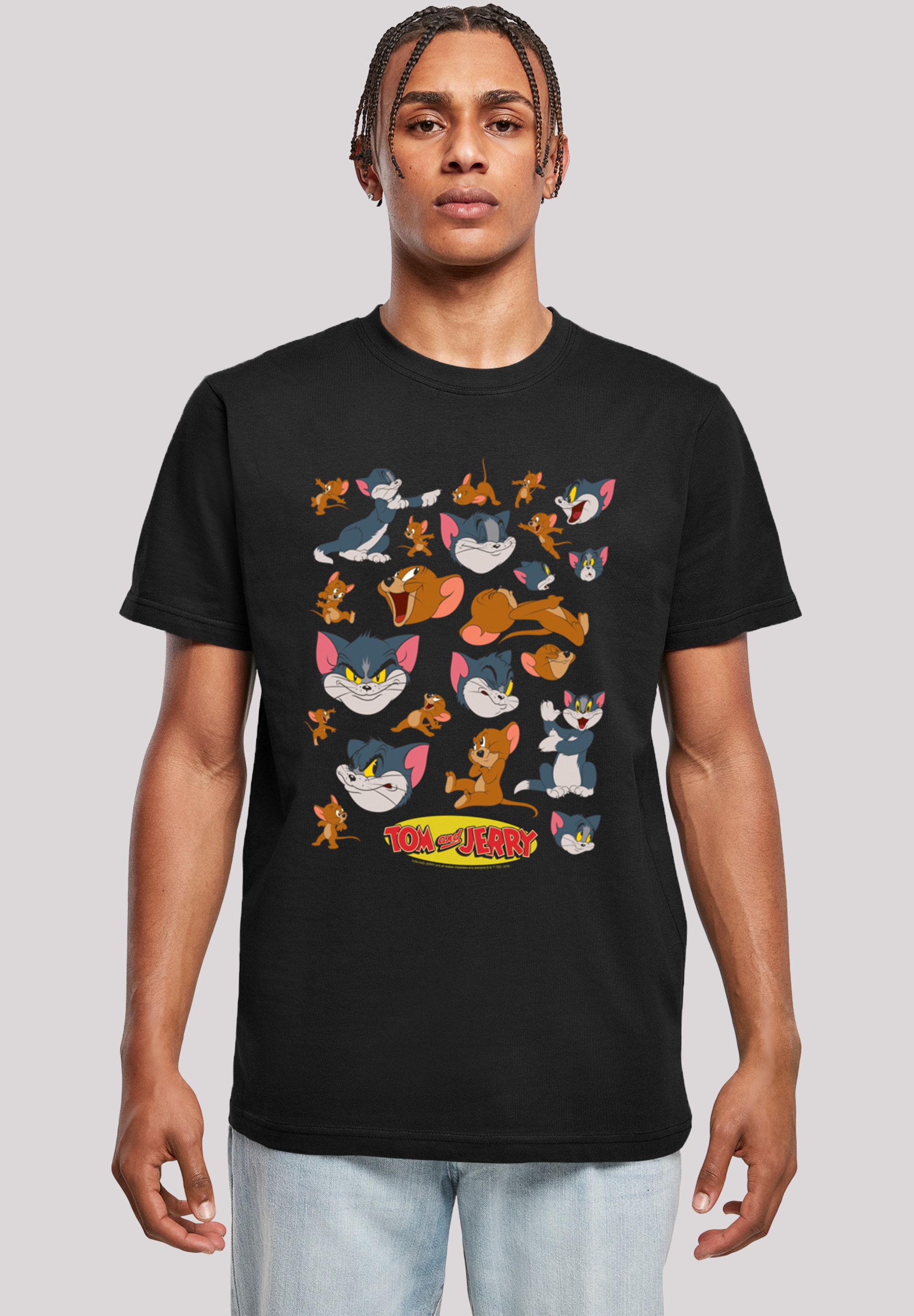 T-Shirt »Tom und Jerry Many Faces«, Herren,Premium Merch,Regular-Fit,Basic,Bedruckt