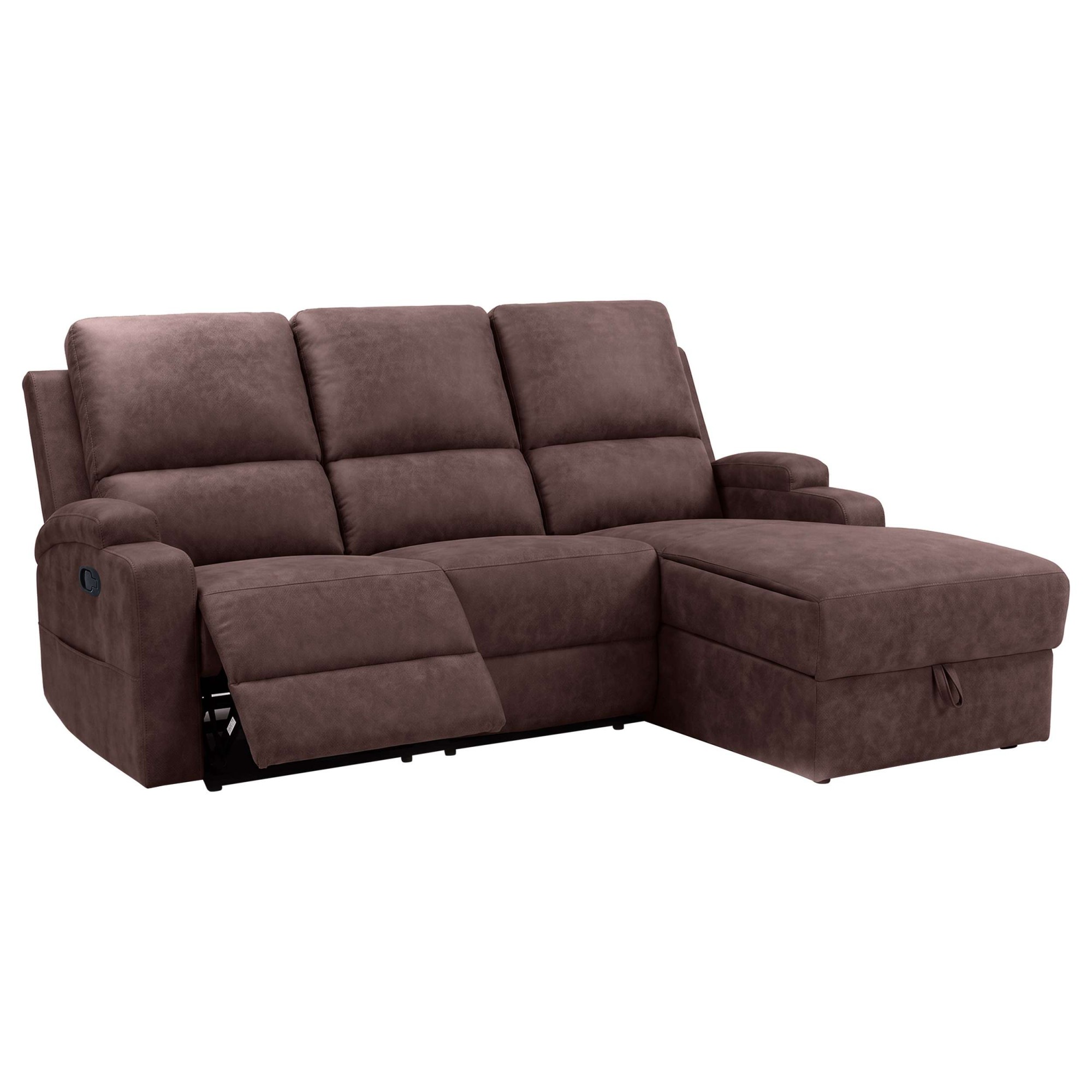 OTTO home Ecksofa »NAPORI Microfaser, Multimediasofa, L-Form« man. oder elektr. Relaxfuntion, USB-A bei elektr. Variante, Staukasten