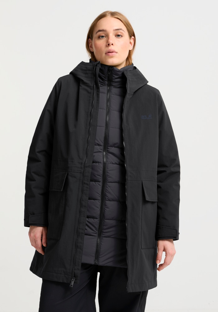 Jack Wolfskin Wintermantel "3IN1 NABUR COAT W" Winterjacke für Kinder, wasserdicht, warm