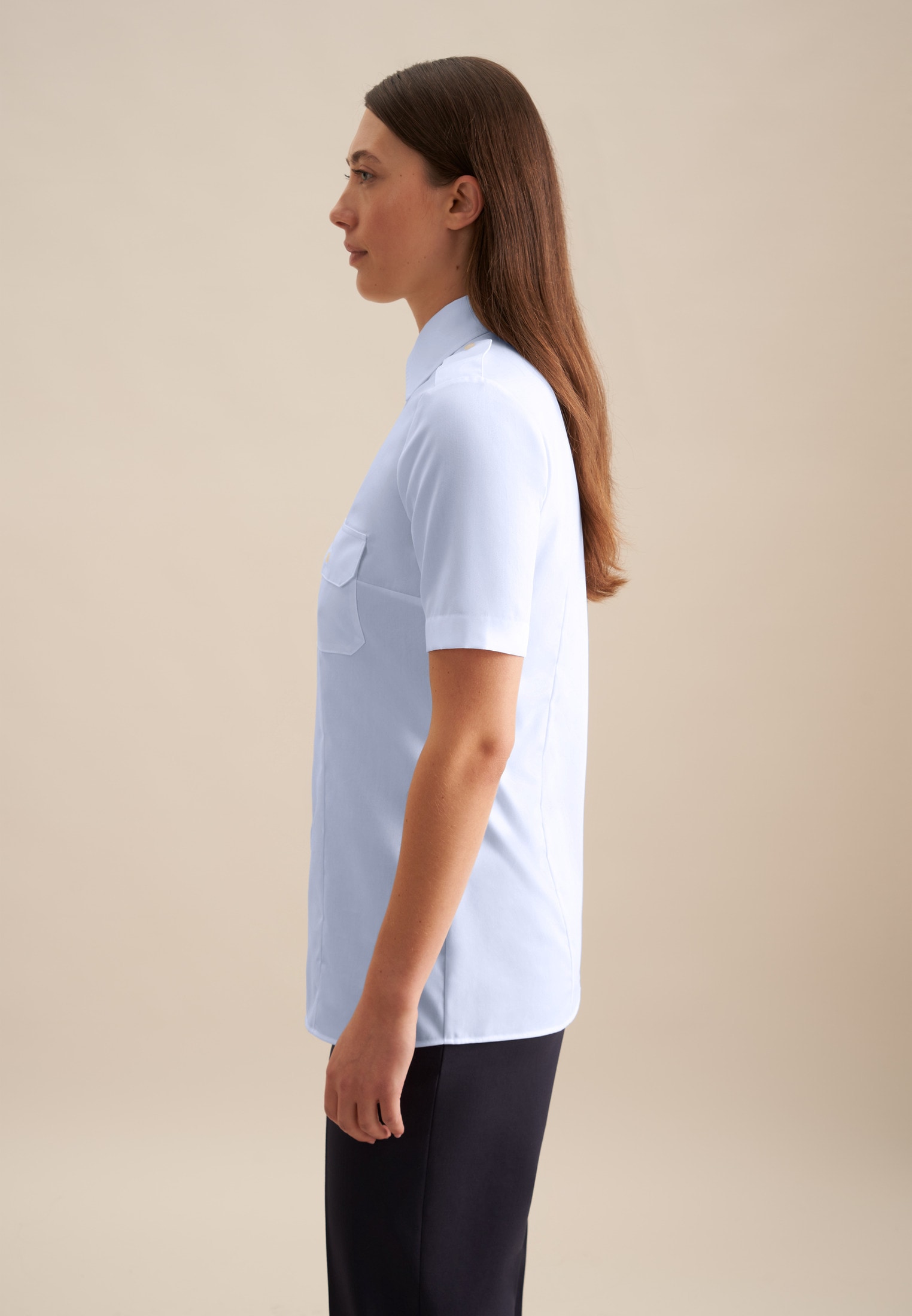 seidensticker Hemdbluse, Kurzarm Kragen Uni