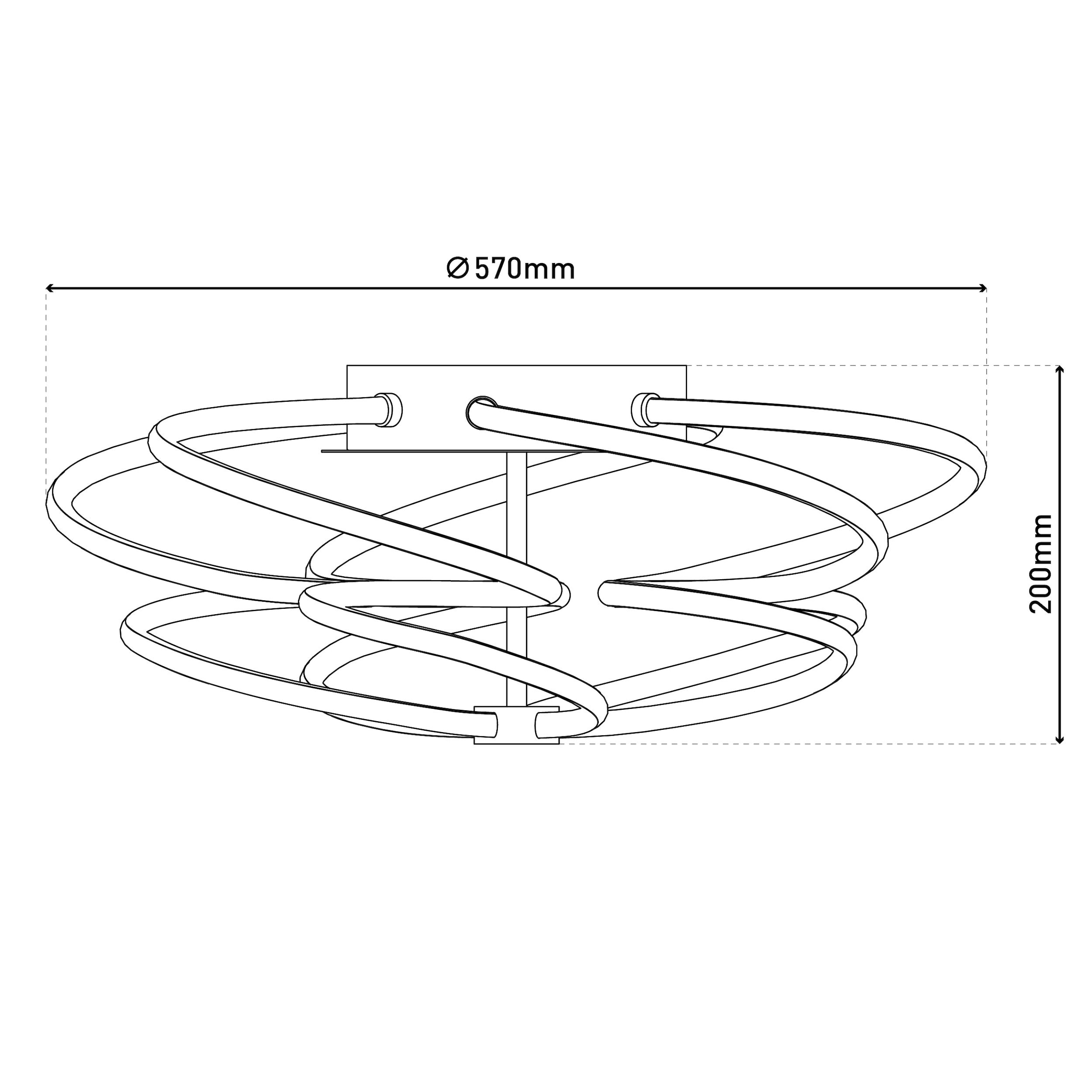 näve LED Deckenleuchte »Rizado« LED-Modul 1 Stk. Warmweiß 3-Stufen dimmbar per Wandschalter, Lichtfarbe warmweiß, D: 57cm