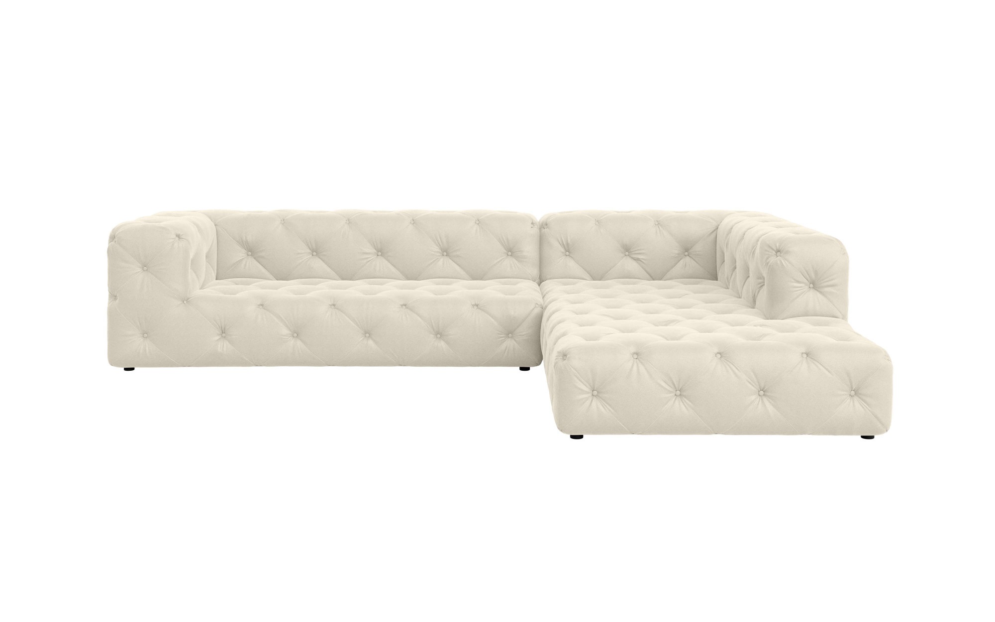 Places of Style Ecksofa »FOLLINA«, L-Form, mit klassischer Chesterfield-Knopfheftung