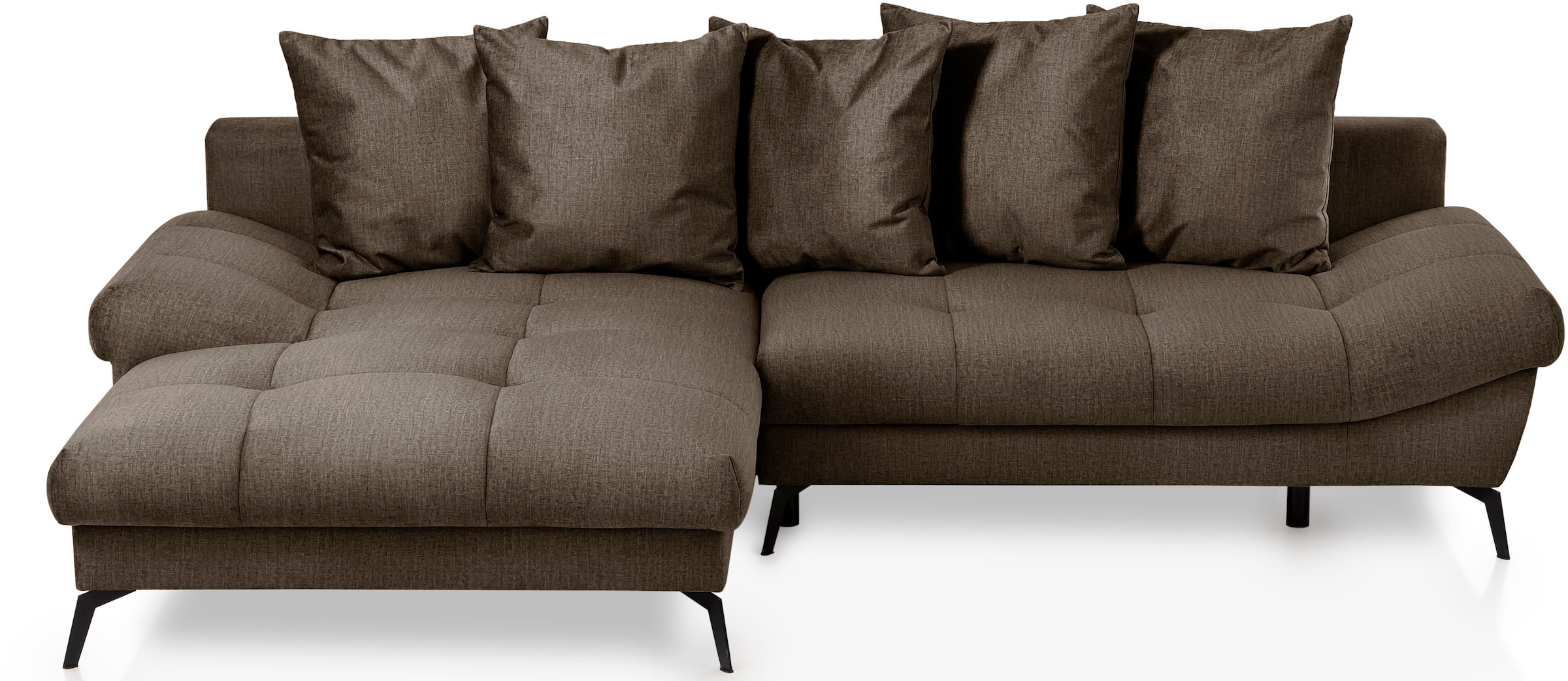 exxpo - sofa fashion Ecksofa »Olmedo, extravagantes Design und toller Sitzkomfort, L-Form«, inklusive Bettfunktion, Bettkasten und Rückenkissen