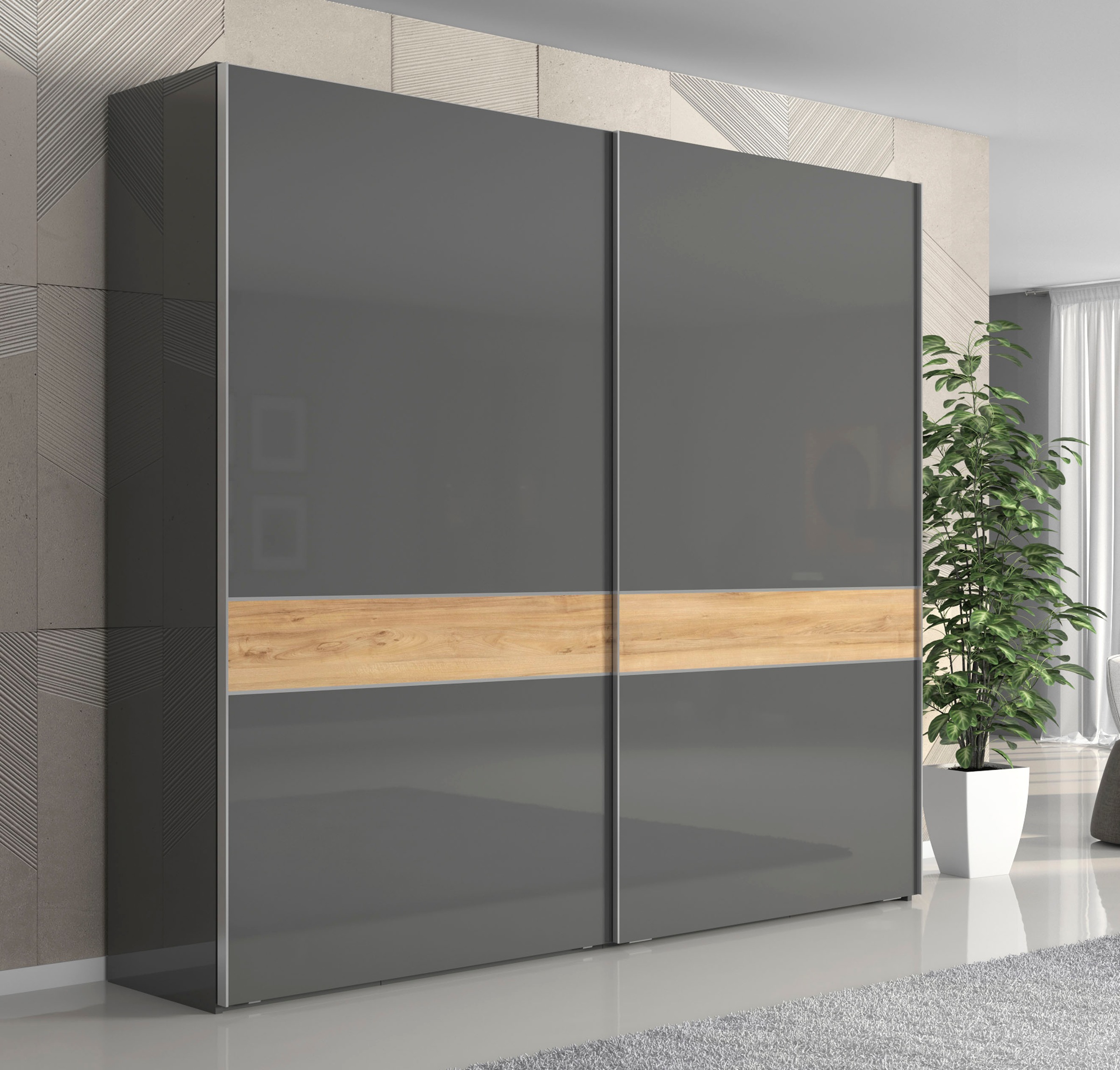 OTTO home Kleiderschrank "Onyx, Schwebetürenschrank inklusive Innenleben, F günstig online kaufen