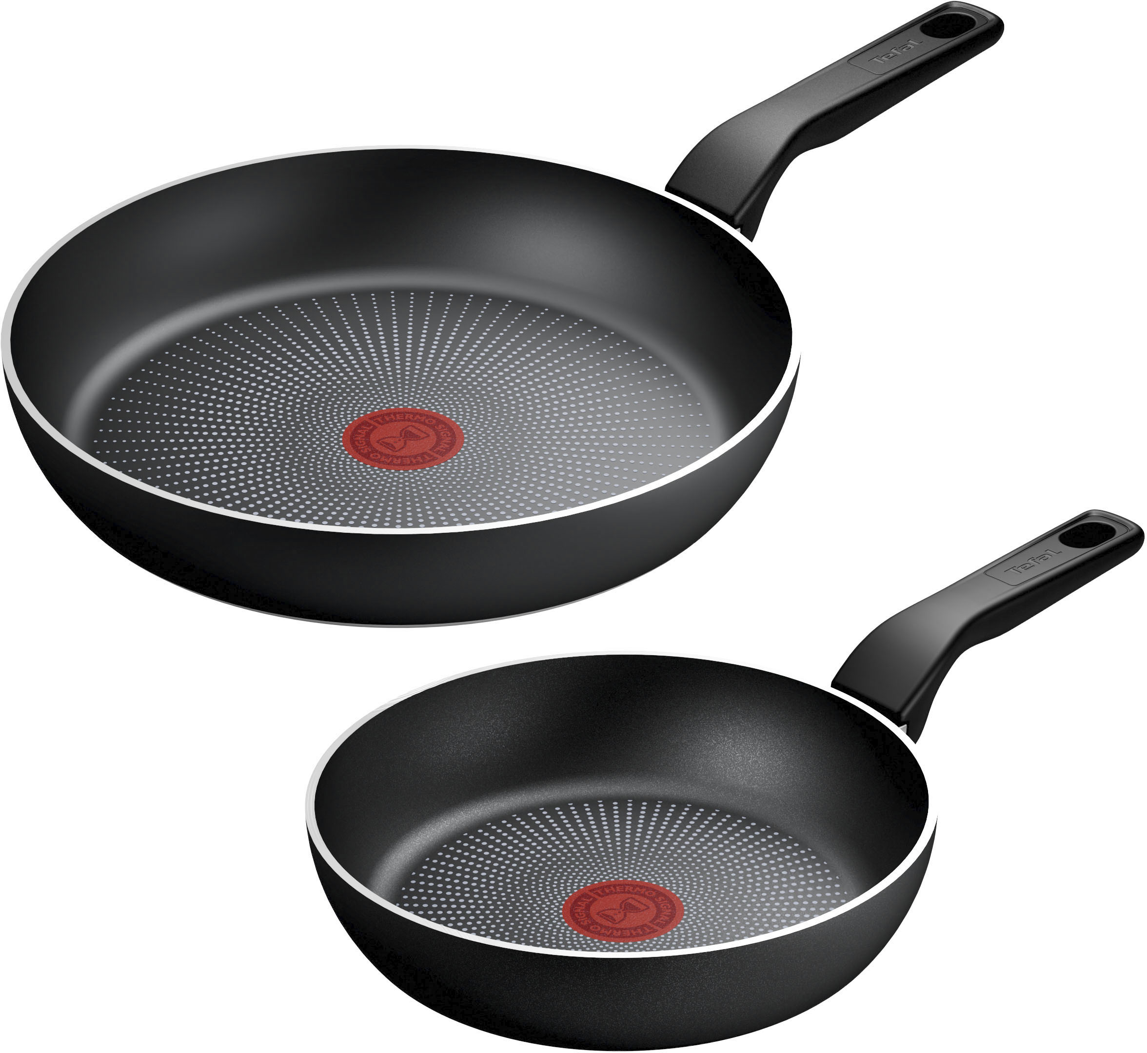 Tefal Pfannen-Set "Recycled On, Induktion, Ø 24/28 cm" Aluminium Set, je 1 Pfanne Ø 24/28 cm, 2 Stk. tlg. aus 100% recyceltem Aluminium, Antihaftversiegelung, Thermo-Signal