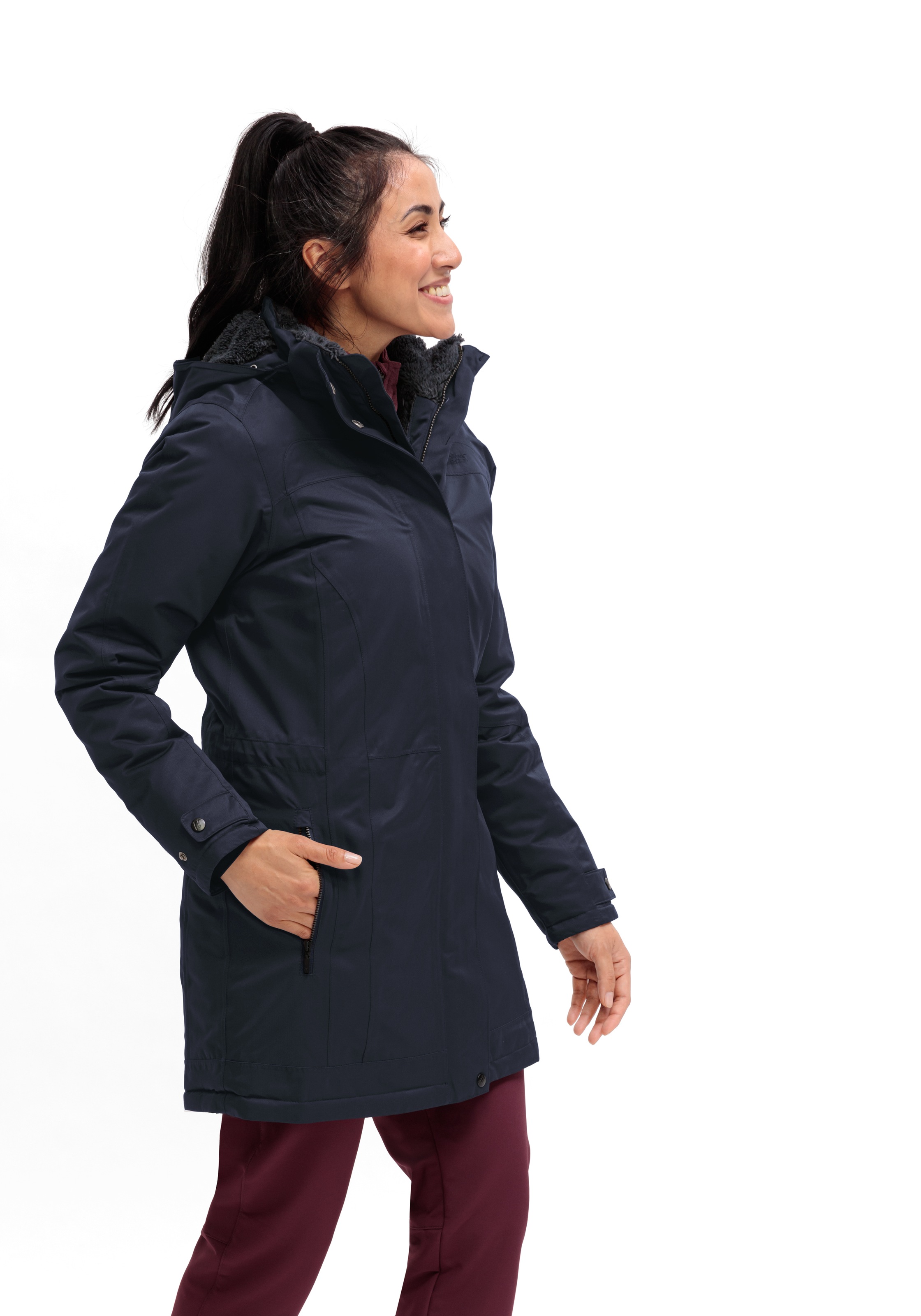 Winterjacke MAIER SPORTS "Lisa 2.1", Damen, Gr. 42, blau (dunkelblau), 100% Polyester, Jacken Winterjacke, Damen Mantel, atmungsaktiver Wintermantel, wasserdicht, Regular Fit 3