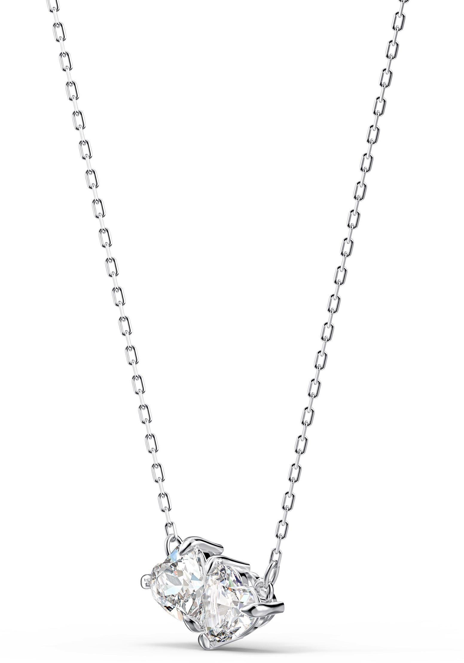 Kette mit Anhänger SWAROVSKI "Mesmera Attract", silber (metallfarben, kristallweiß), Halsketten, Damen, Metall, L: 43, mit Swarovski Kristall 2
