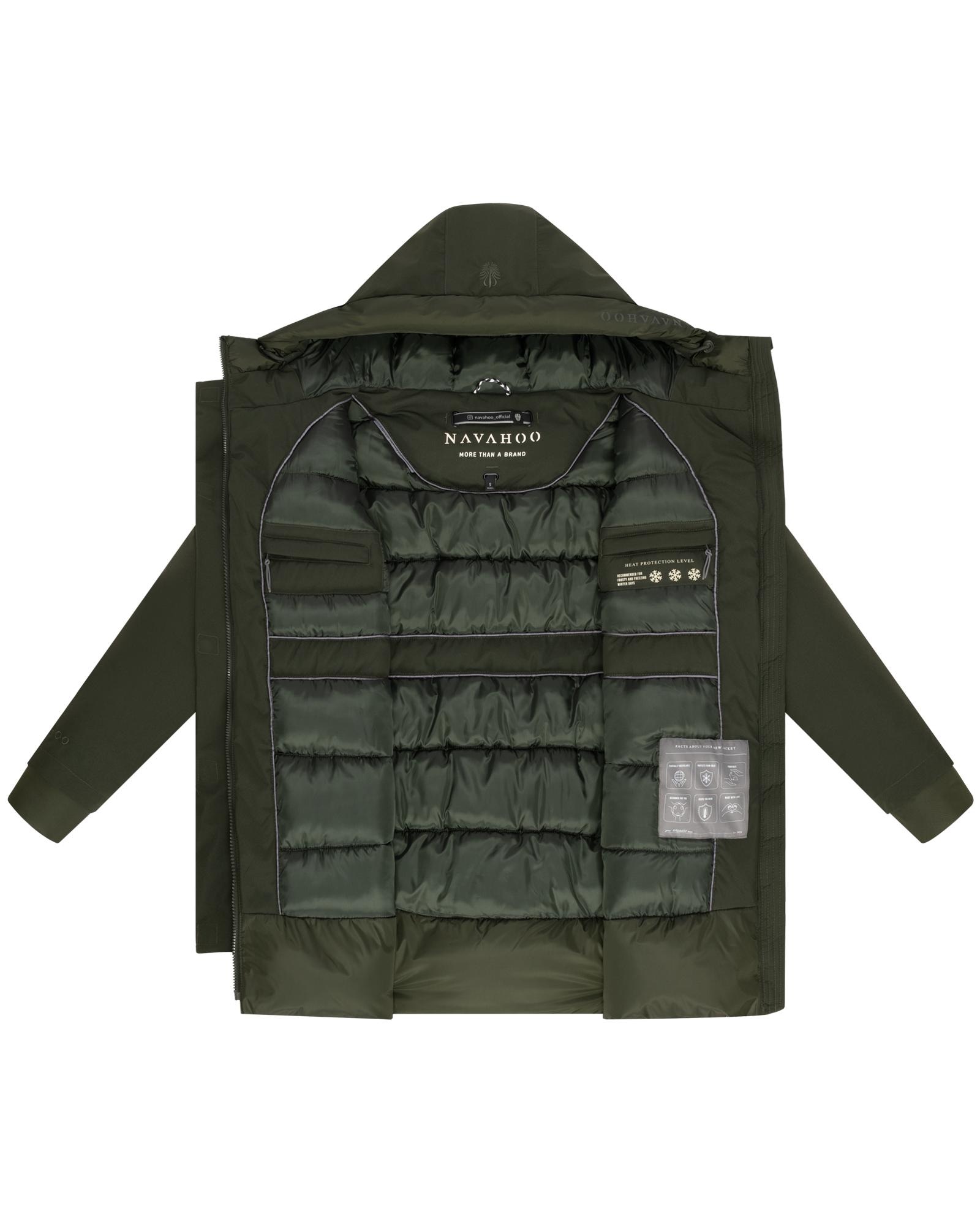 Navahoo Wintermantel »Winterprinzessin 14«, Warmer Mantel mit magnetischer Abdeckleiste
