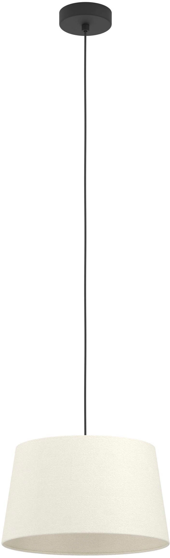 EGLO Hängeleuchte »Febres Hängelampe, Pendelleuchte über Esstisch, Metall und Textil, E27« E27 1 Stk. Hängeleuchte - H110 x Ø35 cm - schwarz - 1X60W exkl.