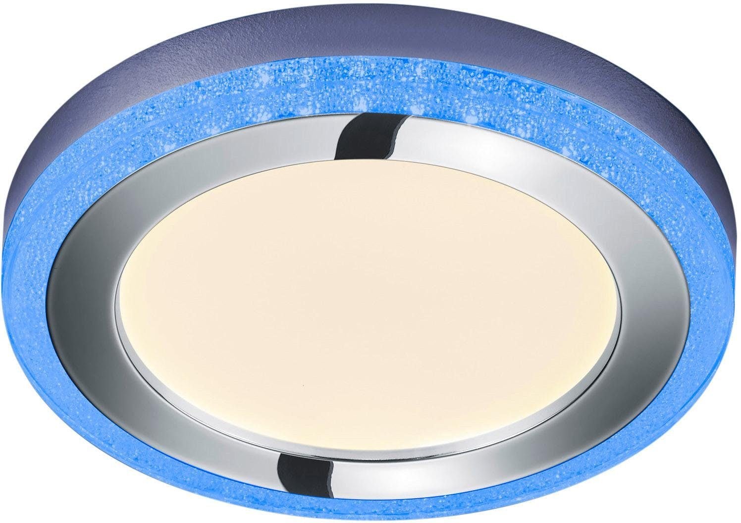 TRIO Leuchten LED Deckenleuchte »Slide«, 1 flammig, Leuchtmittel LED-Board | LED fest integriert, Fernbedienung, integrierter Dimmer, Nachtlicht, RGBW-Farbwechsler