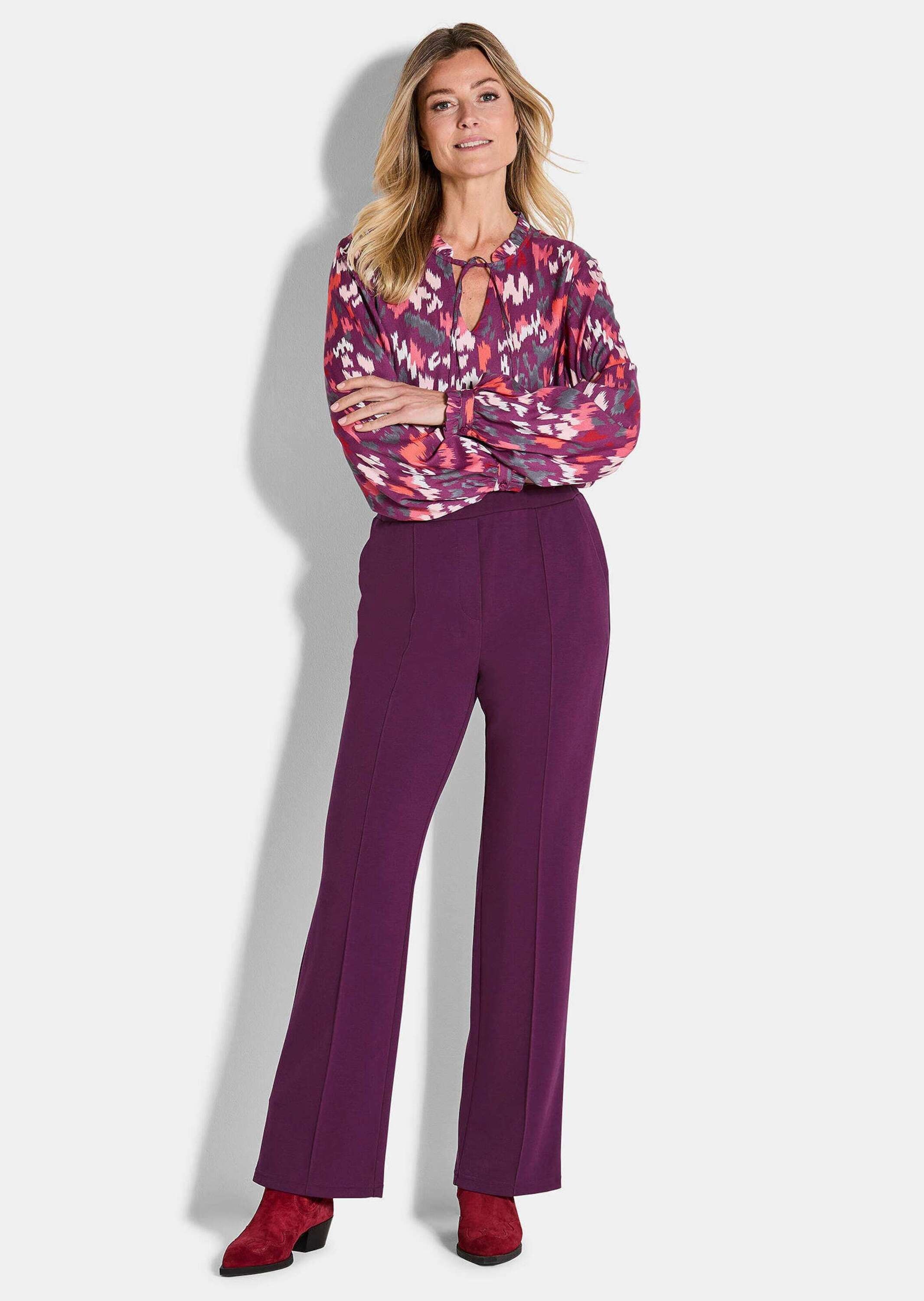 GOLDNER Chinohose "Jerseyhose VERA mit Biesen" günstig online kaufen