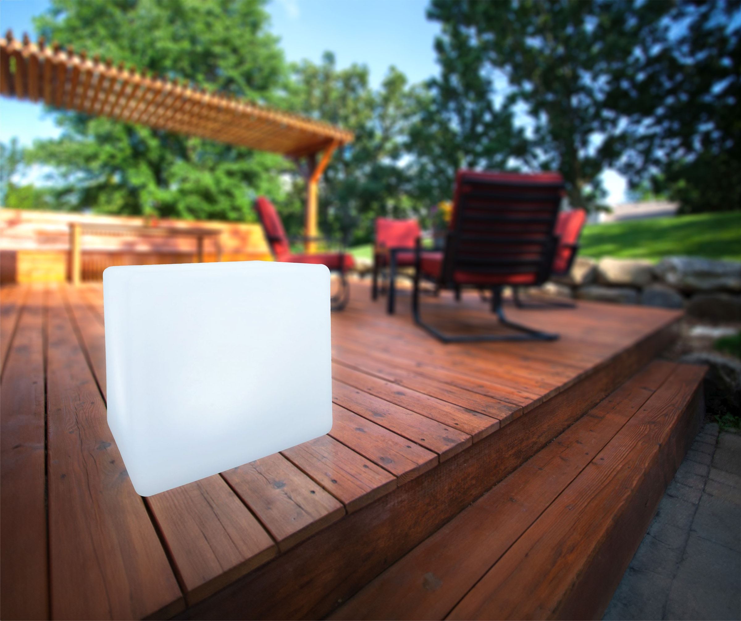 my home LED Solarleuchte »Elowyn, LED-Solar Würfelleuchte 30 cm«, Leuchtmittel LED-Modul | LED fest integriert, mit Erdspieß