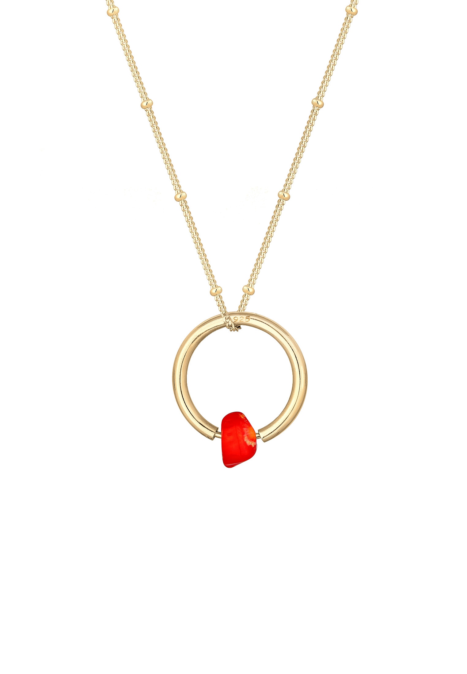 Elli Collierkettchen »Kugelkette Kreis Geo Korallen-Bead 925 Silber«