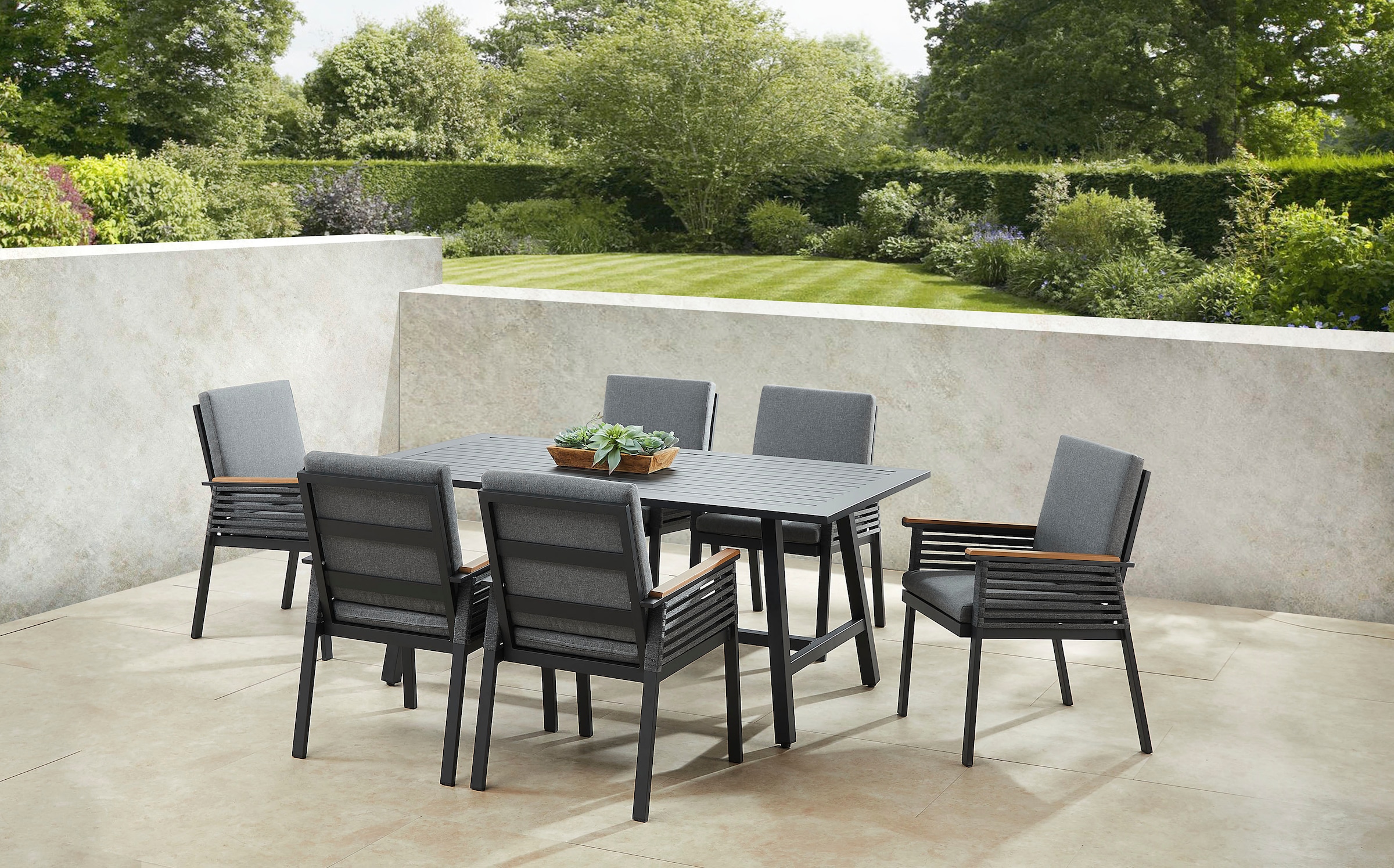 KONIFERA Garten-Essgruppe "Edessa, TOPSELLER" Set, 6x Sessel, 6x Sitzauflag günstig online kaufen