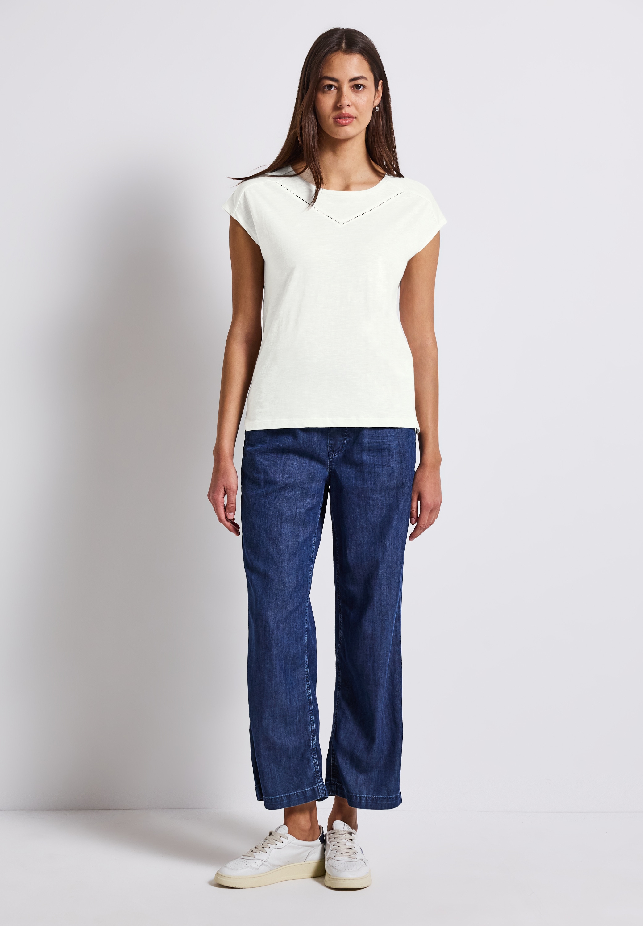 STREET ONE T-Shirt, mit Materialmix
