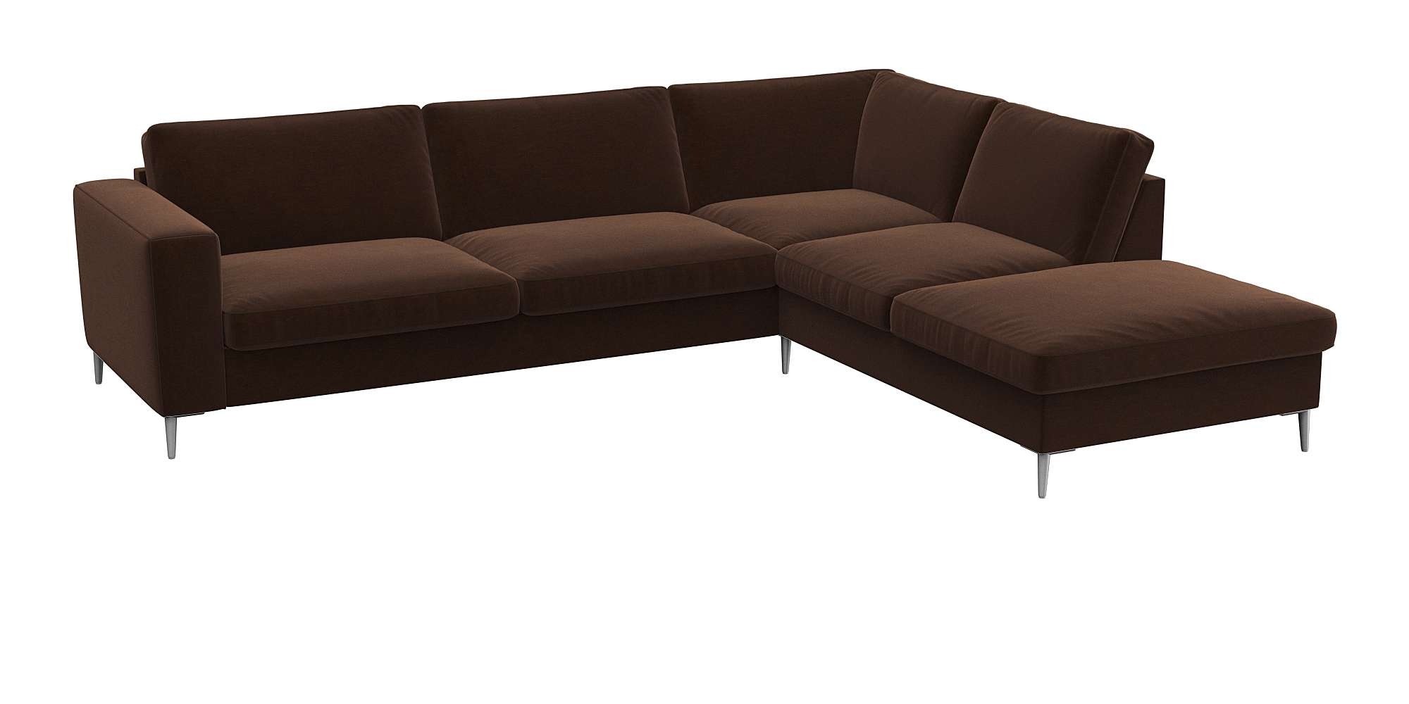 FLEXLUX Ecksofa »Fiore, super Sitzkomfort durch Kaltschaum im Sitz, L-Form«, breite Armlehnen, Füße Alu