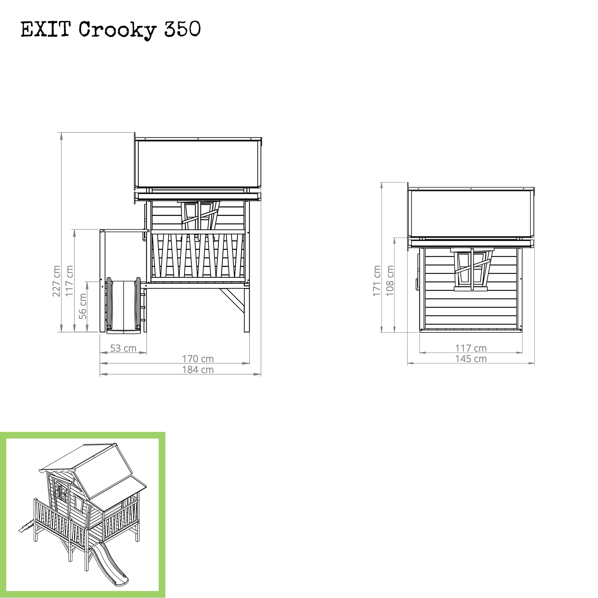 EXIT Spielturm »Crooky 350«, BxTxH: 313x180x229 cm
