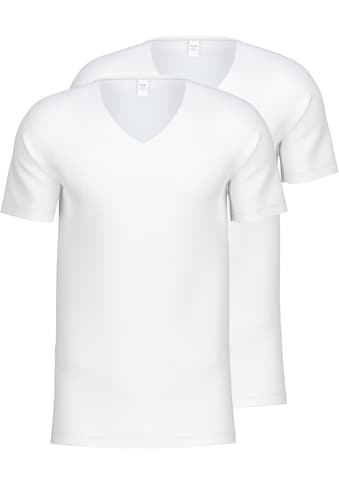 Kurzarmshirt »Natural Benefit«, (2er Pack), mit V-Ausschnitt und perfekter Passform