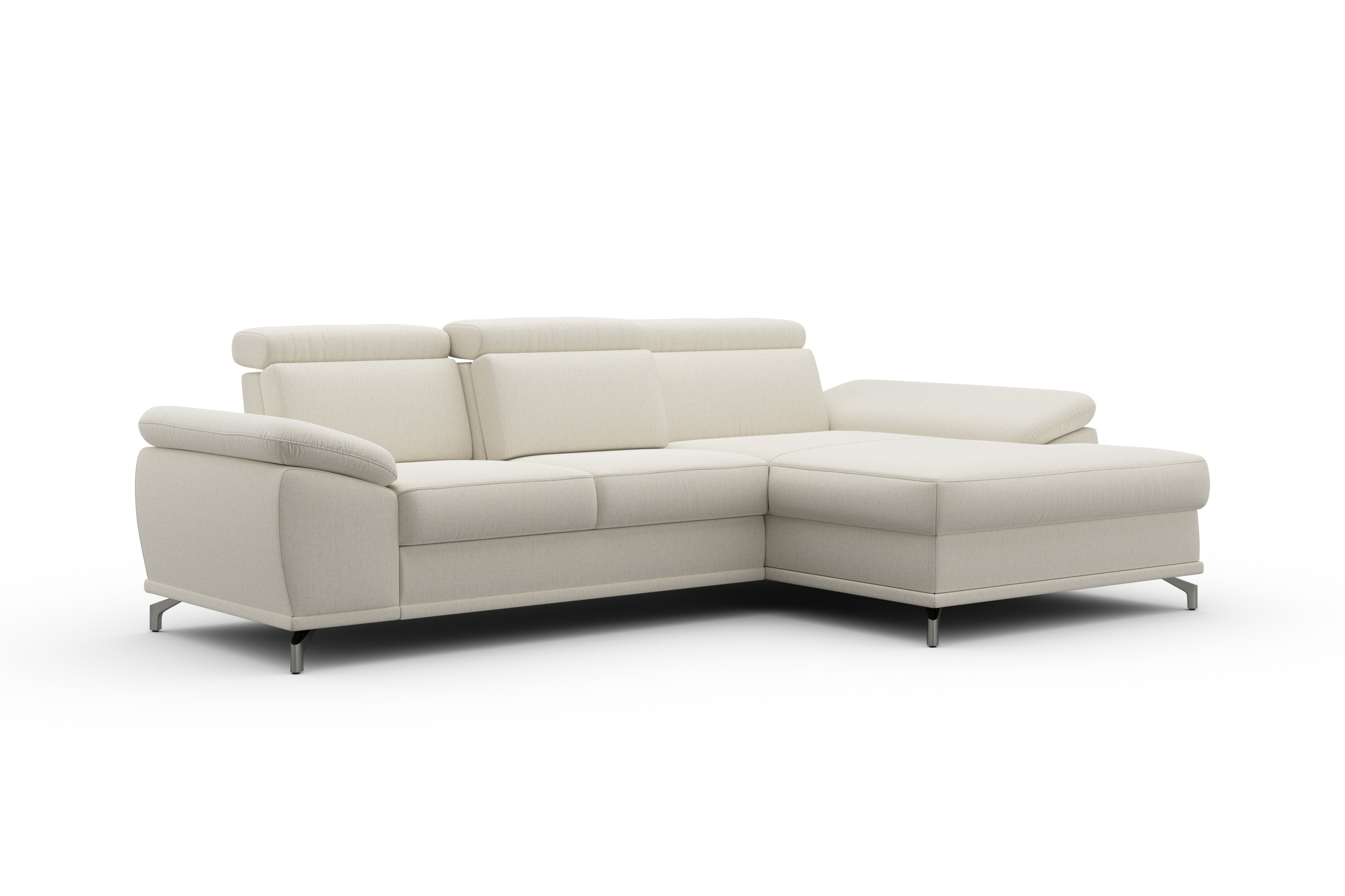 sit&more Ecksofa »Cabrio L-Form, mit Sitztiefenverstellung, Arm- und Kopfteilverstellung«, 2 Nierenkissen, Federkern, optional Bettfunktion und Stauraum