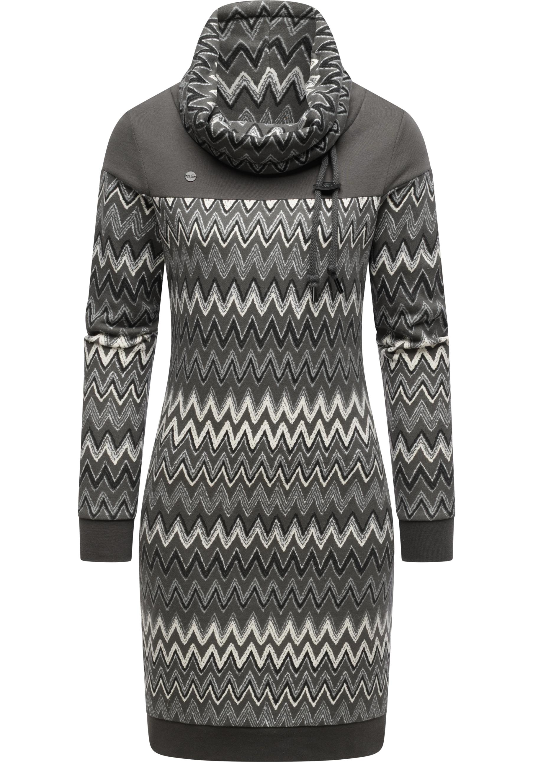 Ragwear Sweatkleid "Chlloe Zig Zag YOUMODO" Ohne Taschen stylisches Langarm Minikleid mit ZigZag-Muster