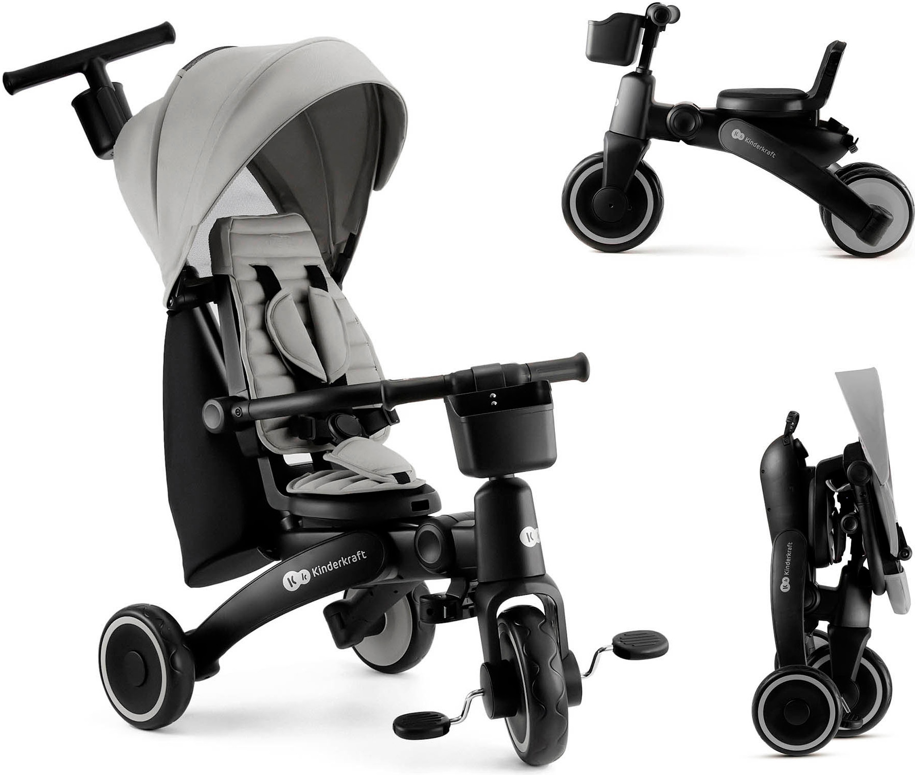 KINDERKRAFT Kinder Dreirad "Jazz 2"grau, Kunststoff, Dreiräder