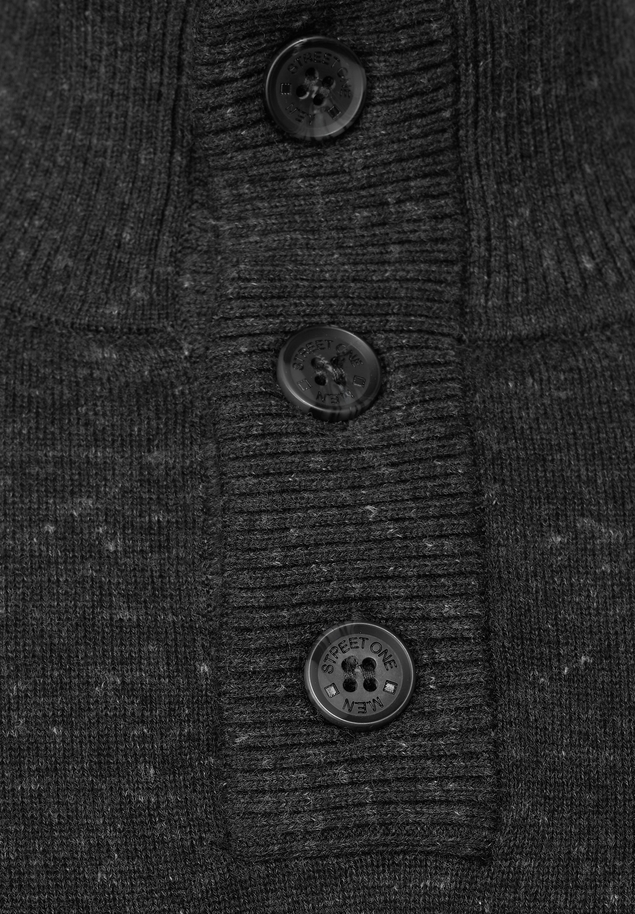 STREET ONE MEN Stehkragenpullover, mit Knopfreihe