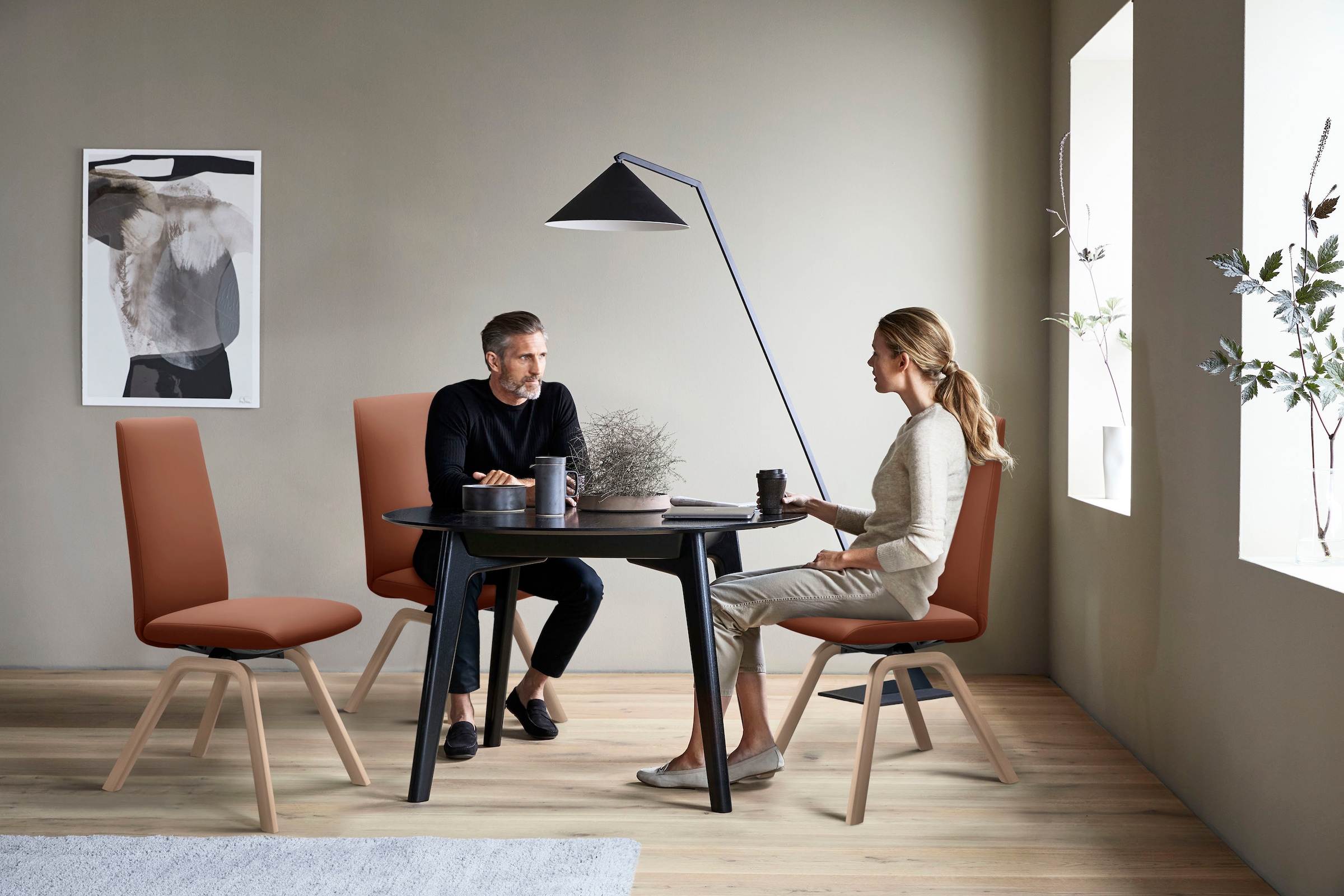 Stressless® Polsterstuhl »Laurel«, Leder PALOMA, High Back, Größe M, mit schräggestellten Beinen in Walnuss