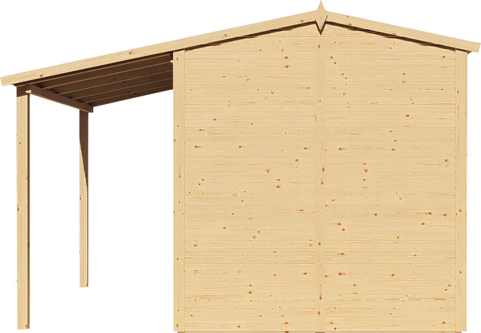 KONIFERA Gartenhaus »Alto 3 PLUS Fineline Satteldach«, mit Anbaudach