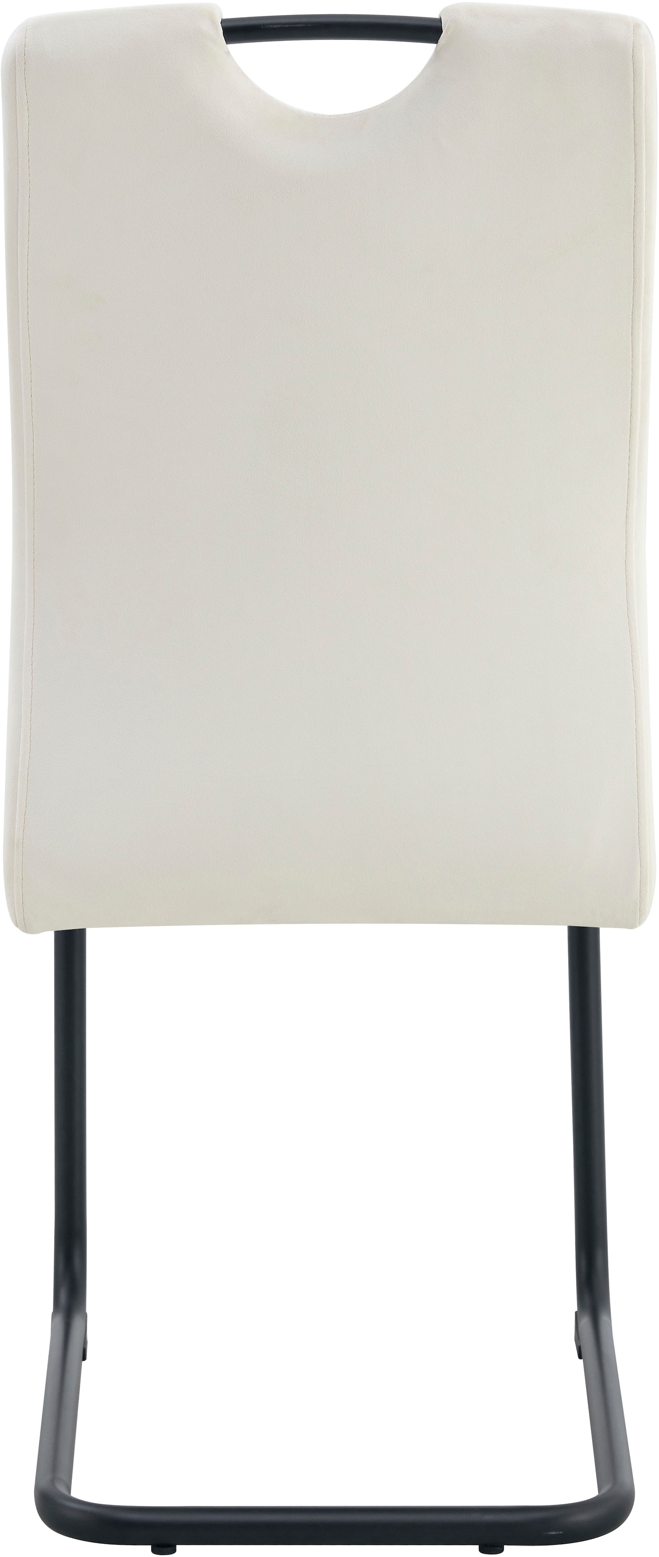 Home affaire Esszimmerstuhl »AIRDRIE, 2er Set, mit Metallgestell in matt schwarz« (Set) 2 Stk.in verschiedenen Farben, Belsatbarkeit pro Stuhl 120 kg, mit Griffloch