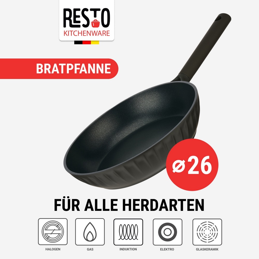 RESTO Kitchenware Bratpfanne »Ascella, antihaftbeschichtet und spülmaschinenfest«, Aluminiumguss, (1 tlg.), Induktion, für alle Herdarten geeignet