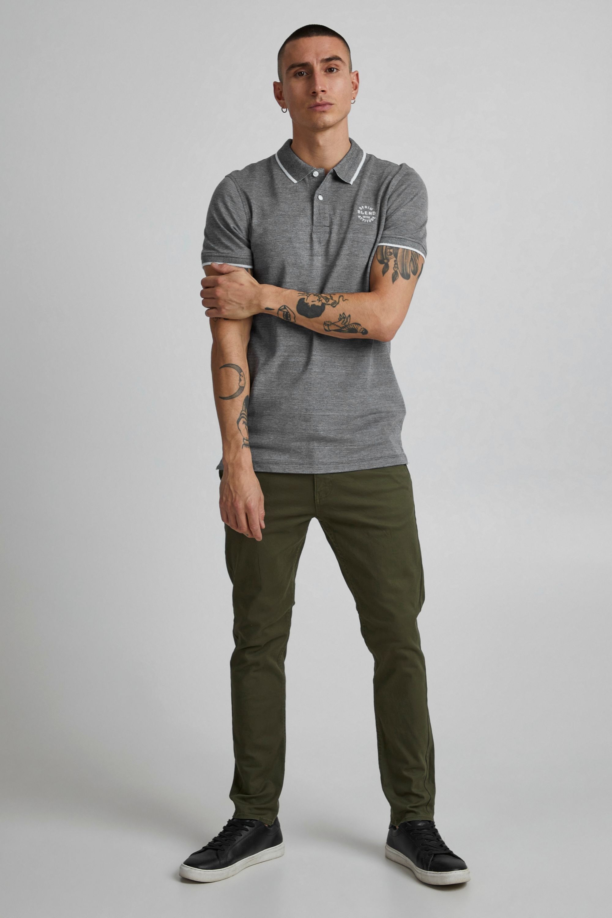 Thumbnail - Blend Poloshirt "BHBhnate" Klassisches Poloshirt mit Brustprint