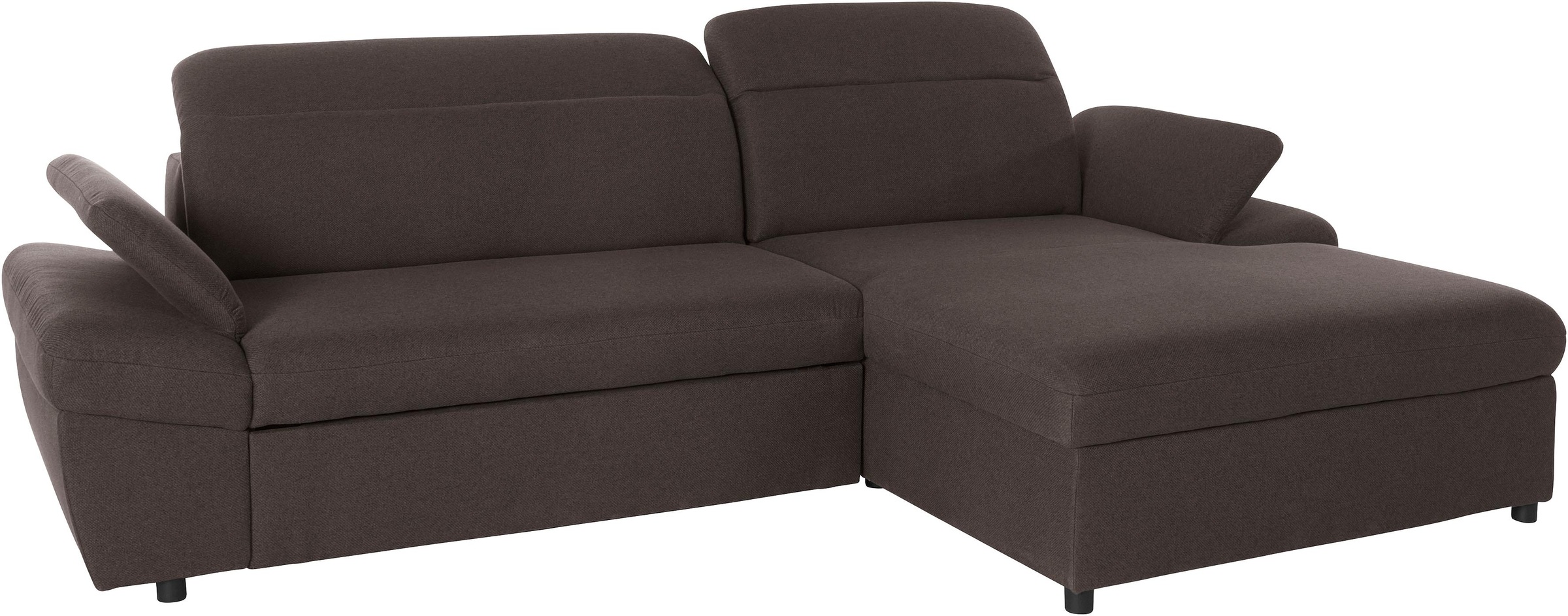 Ecksofa EXXPO - SOFA FASHION "Kyoto, inkl. Kopfteil- und Armteilverstellung, hoher Sitzkomfort", braun, B:278cm H:98cm T:165cm, Sofas, Ecksofa, wahlweise mit Bettfunktion und Bettkasten, hochwertige Bezüge, L-Form 3