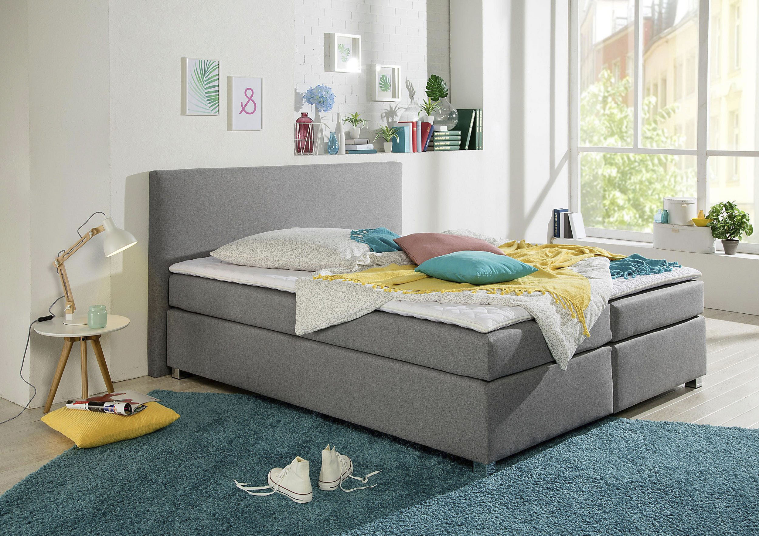 Home affaire Boxspringbett "Eliana" inkl. Topper, in 4 Breiten, 3 Matratzenarten und 2 Härtegraden