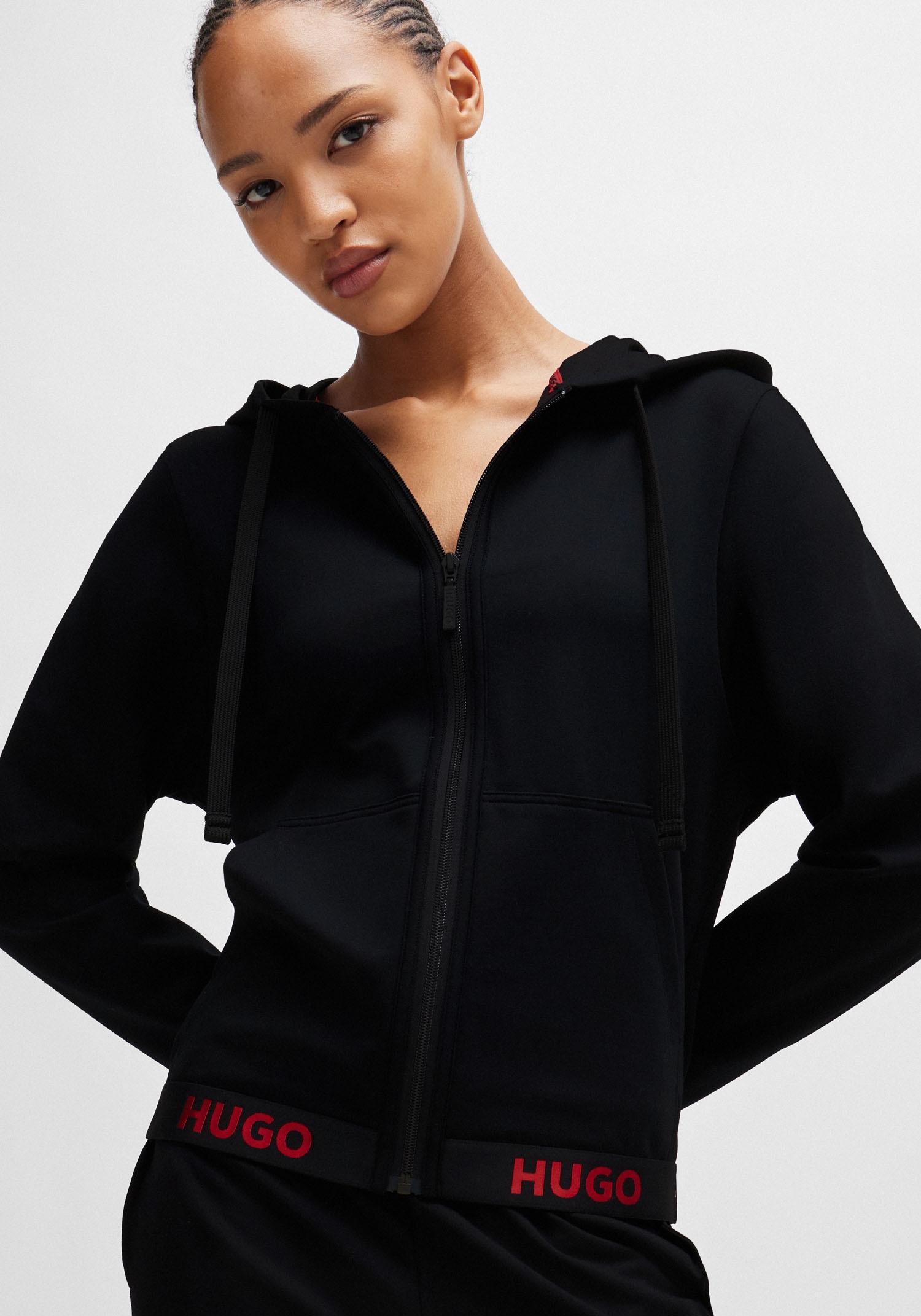 HUGO Underwear Sweatjacke »SPORTY LOGO_JACKET«, mit Kordel