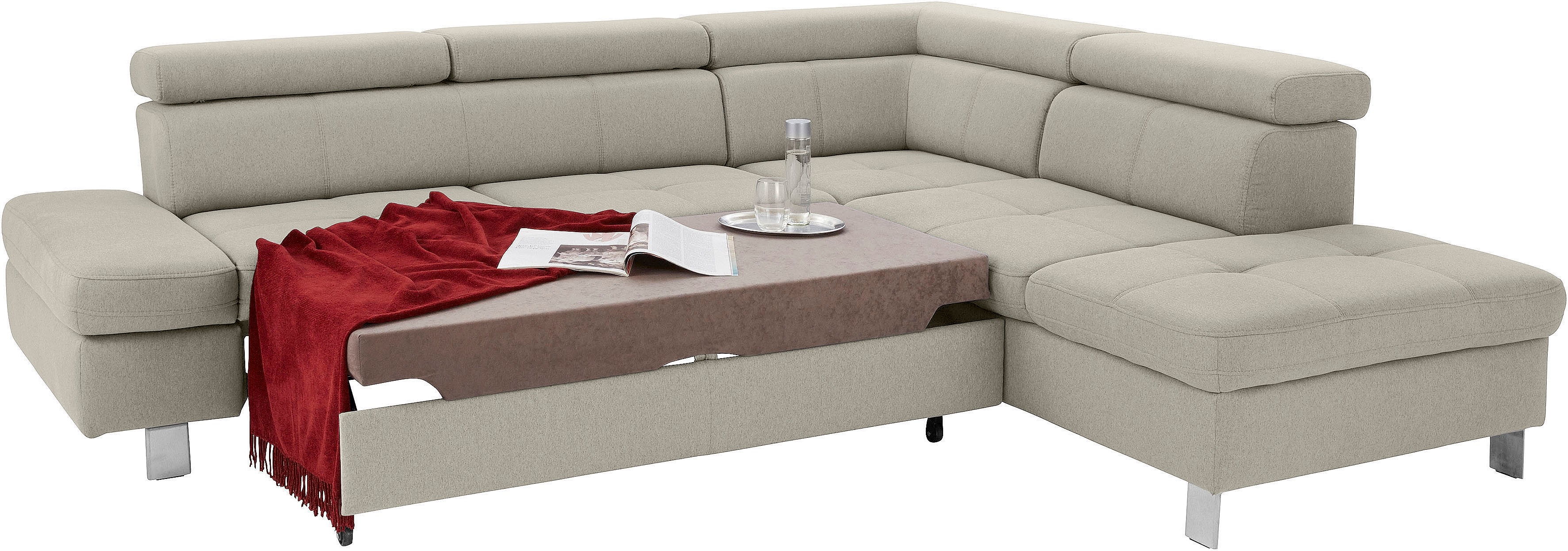 Thumbnail - exxpo - sofa fashion Ecksofa "Fiji, L-Form", mit Kopf- bzw. Rückenverstellung, wahlweise mit Bettfunktion