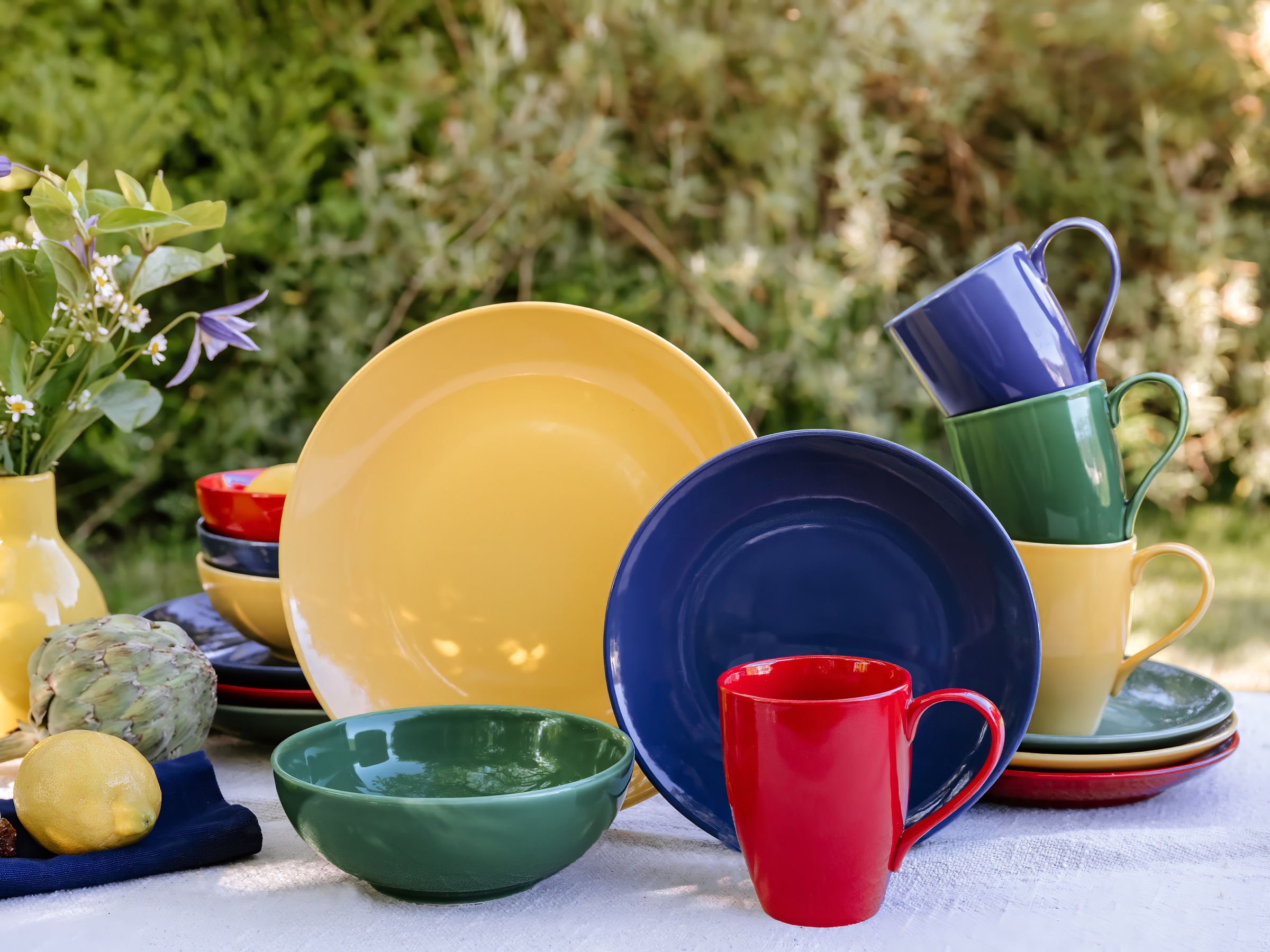CreaTable Kombiservice »Joy, Geschirr-Set, 16-tlg.« Hochwertiges Steinzeug, Skandinavische Klarheit