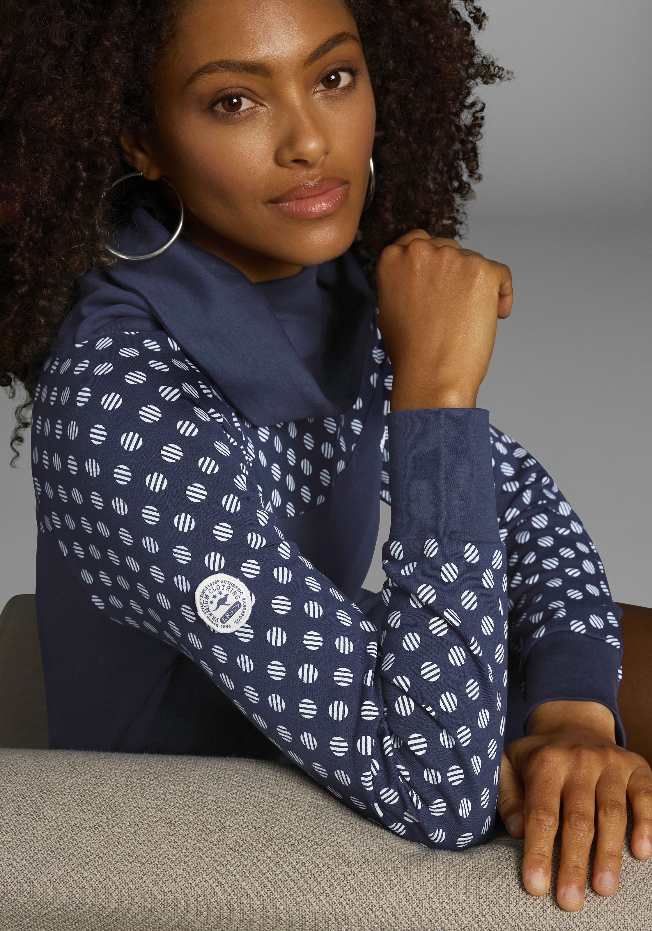 KangaROOS Sweatkleid, lang, aus Baumwolle, Langarm, mit breiten Rippbündche günstig online kaufen