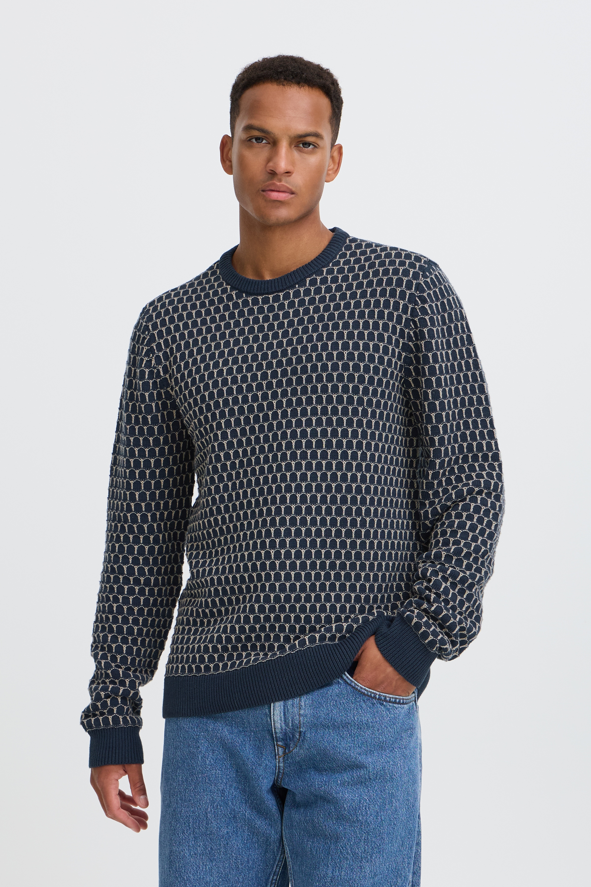 Blend Rundhalspullover "BHDONG CREW" Baumwolle, regular fit