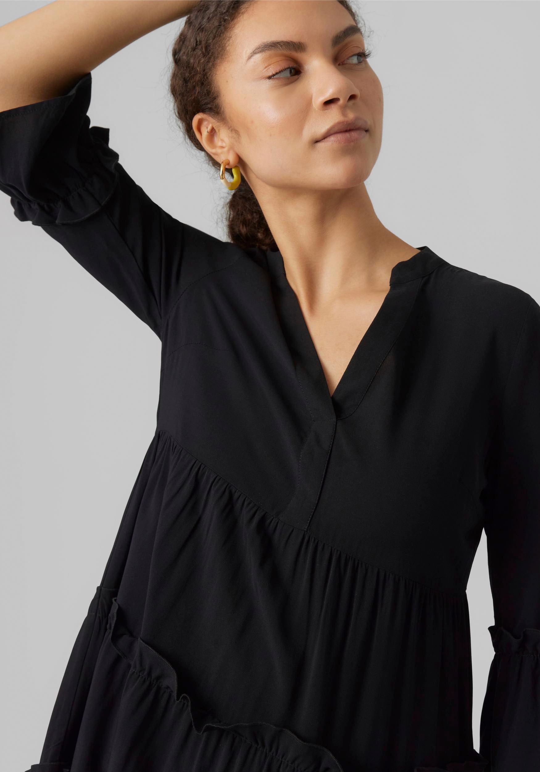 Vero Moda Minikleid »VMEASY 3/4 SHORT DRESS R1 WVN GA«, mit Rüschen online  bestellen | BAUR | Sommerkleider